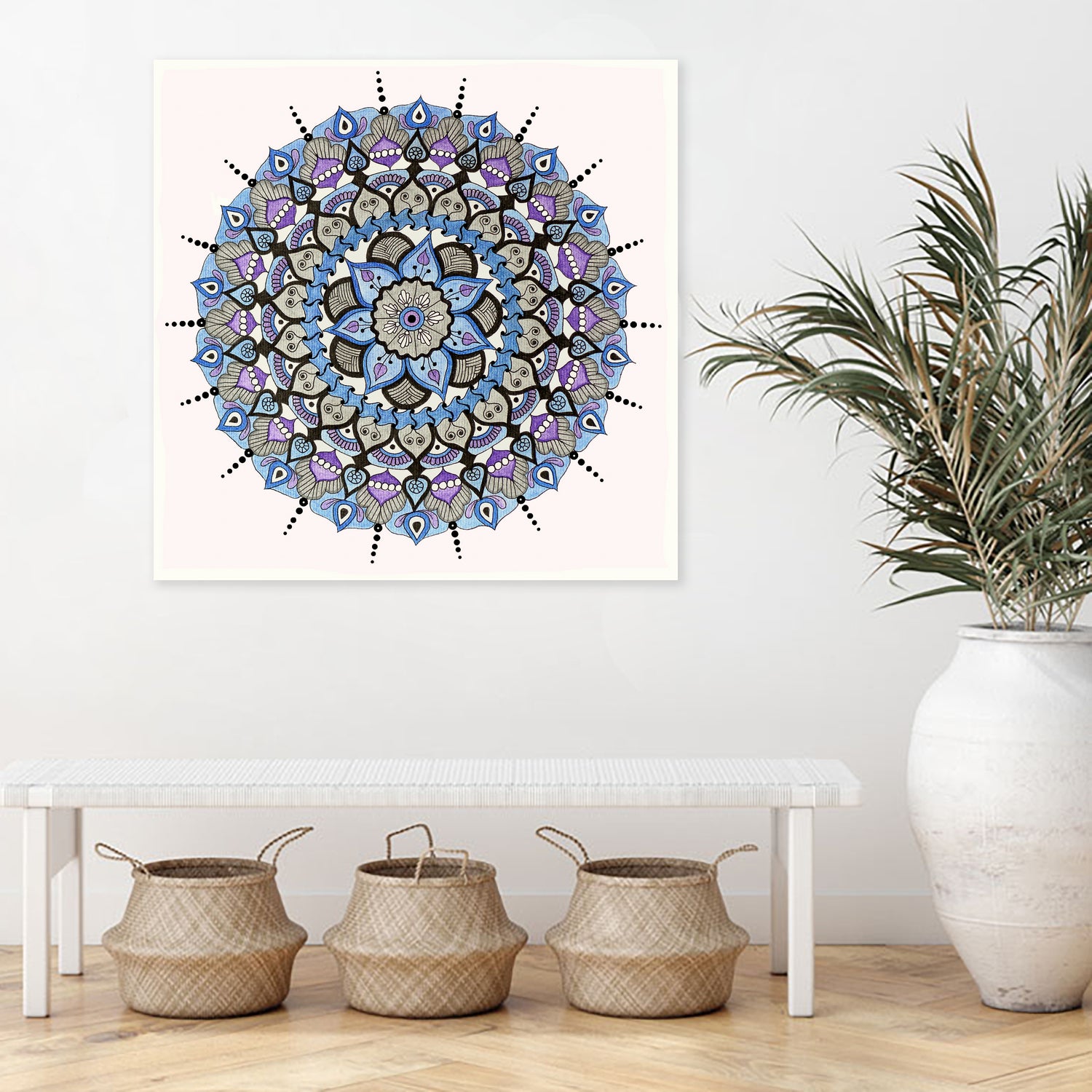 Mandala 03 by Ranka Stevic on GIANT ART - blue mixed media