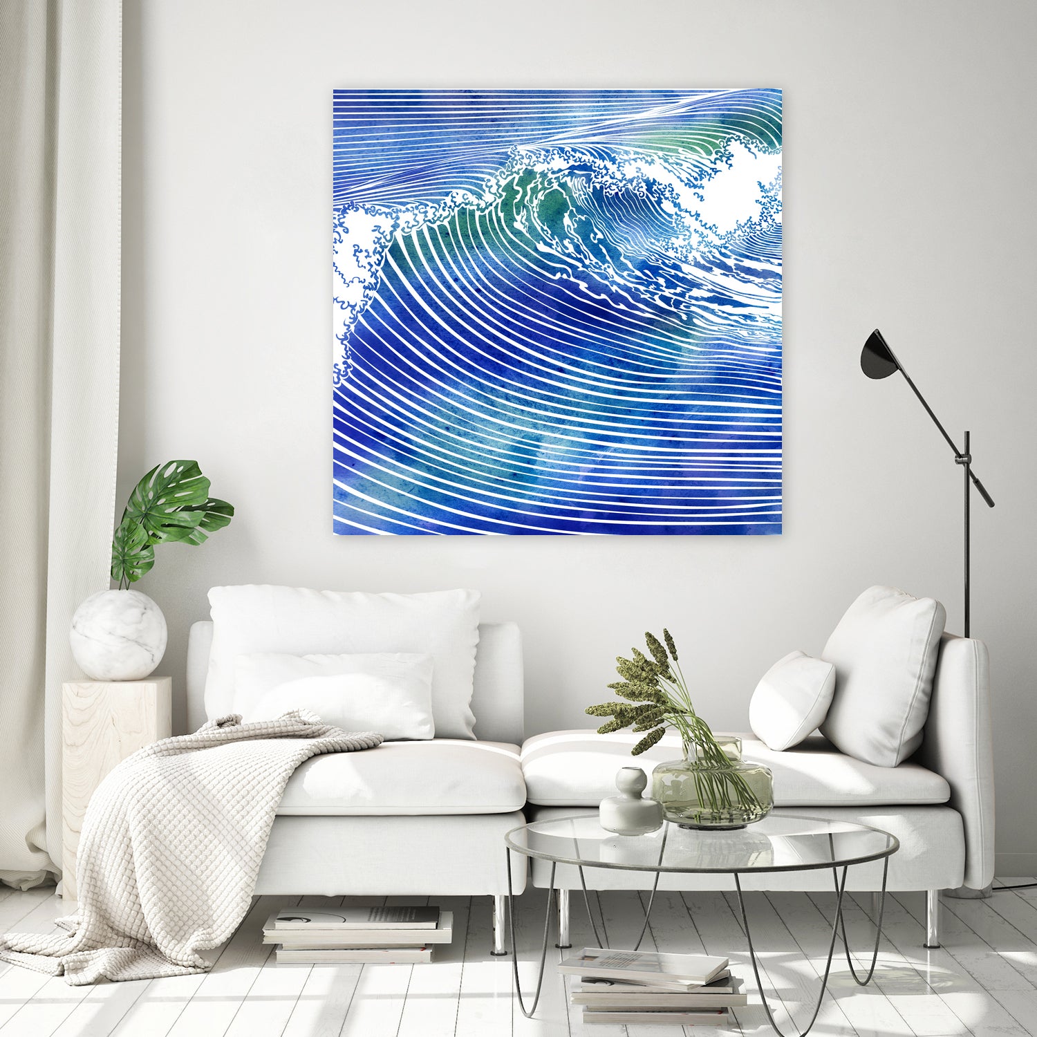ATLANTIC WAVES by Stevyn Llewellyn on GIANT ART - blue mixed media