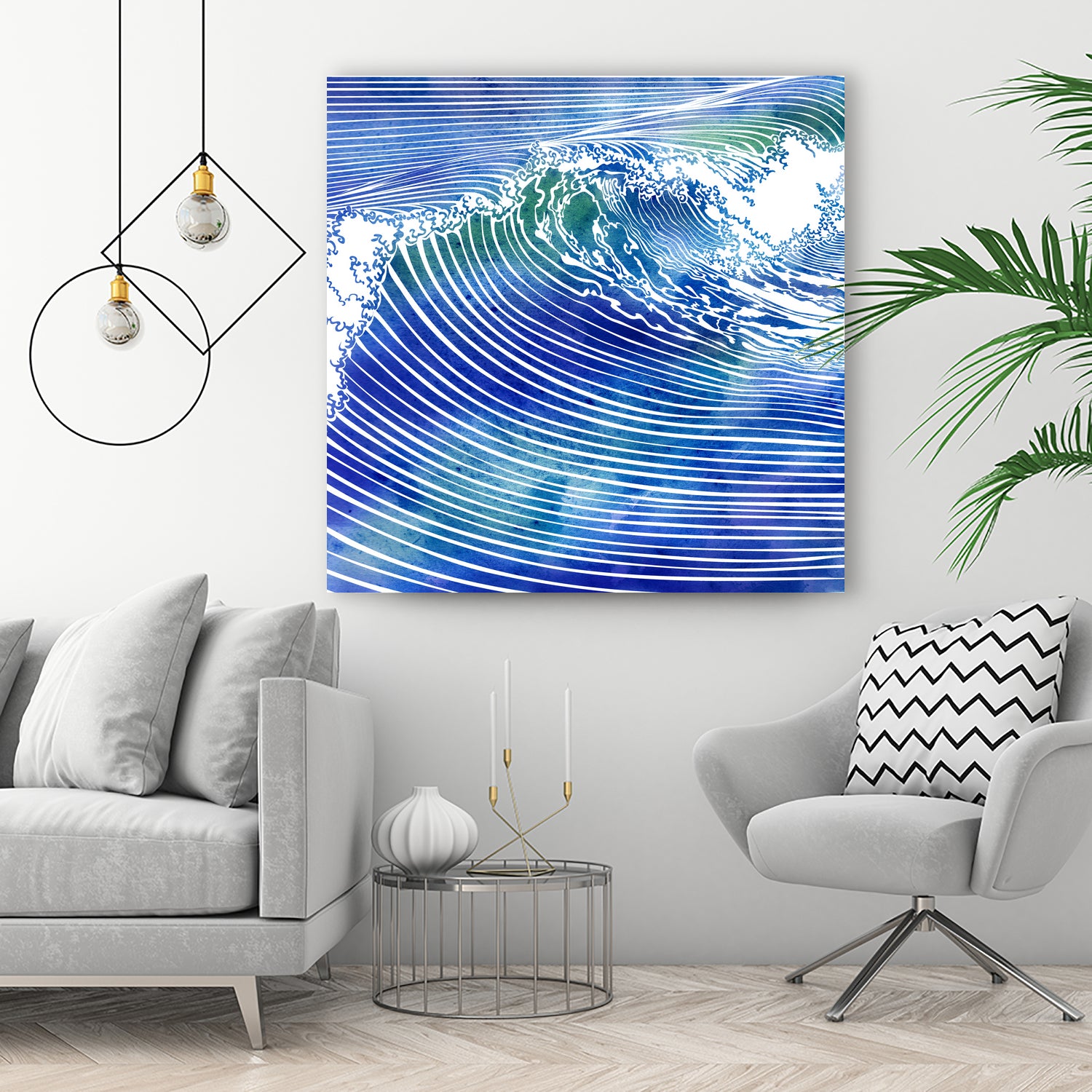 ATLANTIC WAVES by Stevyn Llewellyn on GIANT ART - blue mixed media