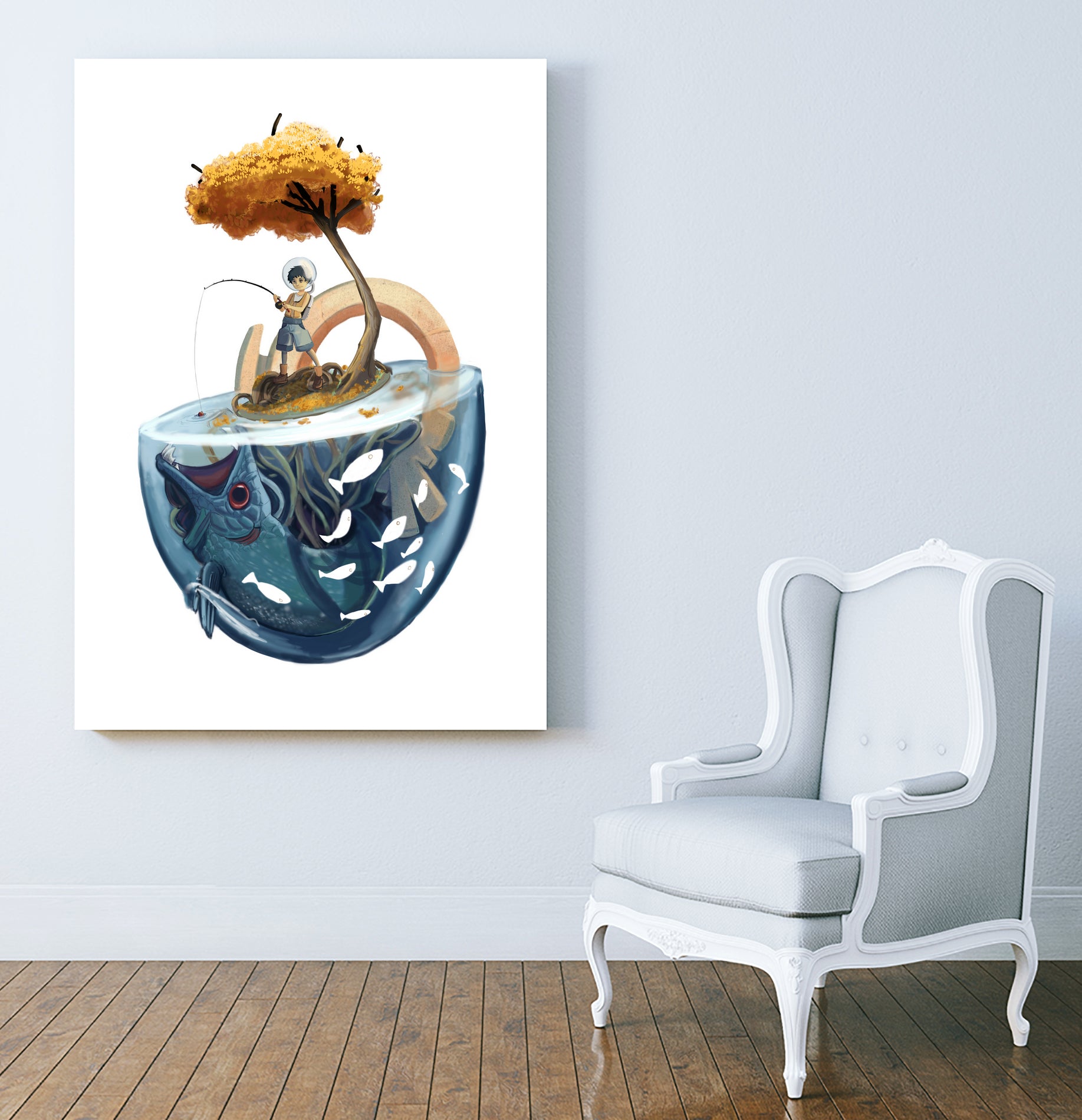 Catching Gravity by Gema Moratilla on GIANT ART - white digital painting