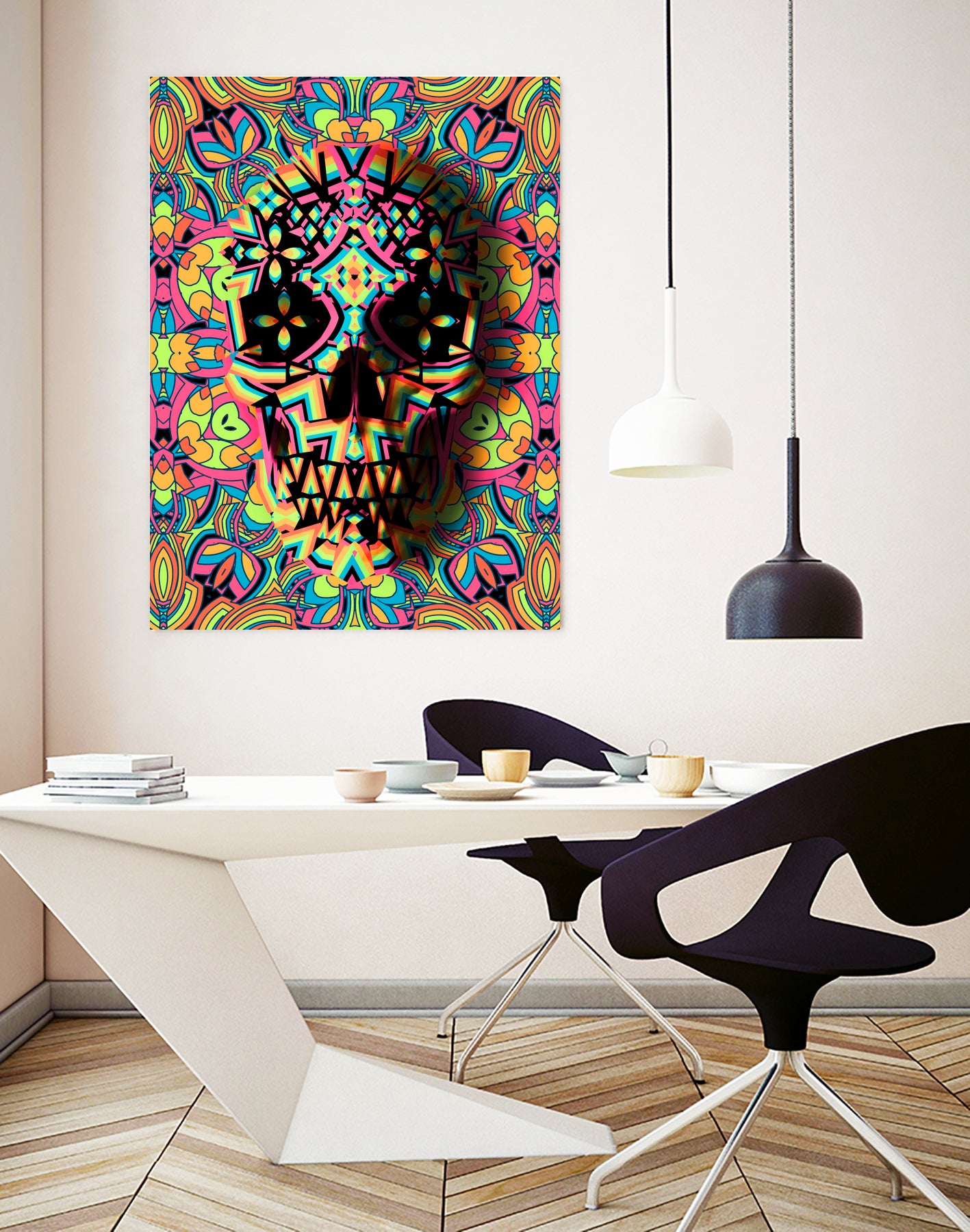 Skull Geo by Ali Gulec on GIANT ART - white digital drawing