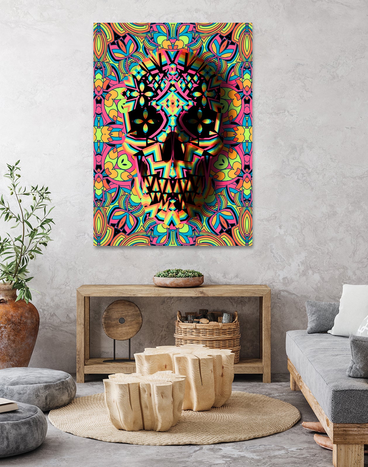 Skull Geo by Ali Gulec on GIANT ART - white digital drawing