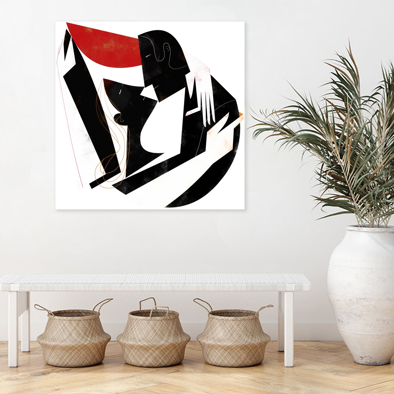 The Kiss II in Black and Red by Gregory Baldwin on GIANT ART - black digital painting
