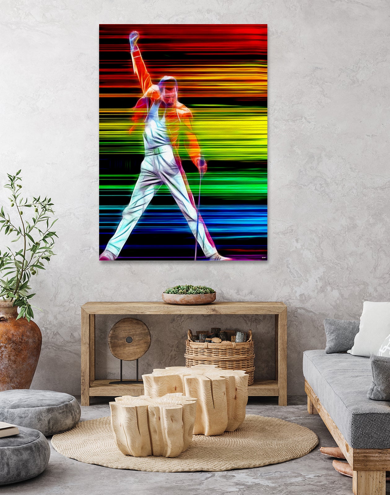 Freddie Mercury in Color by Daniel Janda on GIANT ART - black mixed media