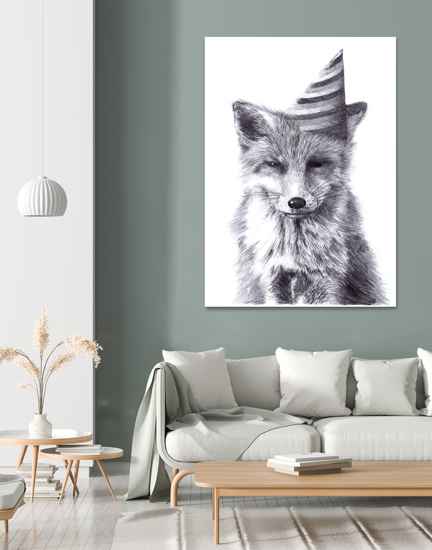 Party Fox by Kareena Harris on GIANT ART - black mixed media
