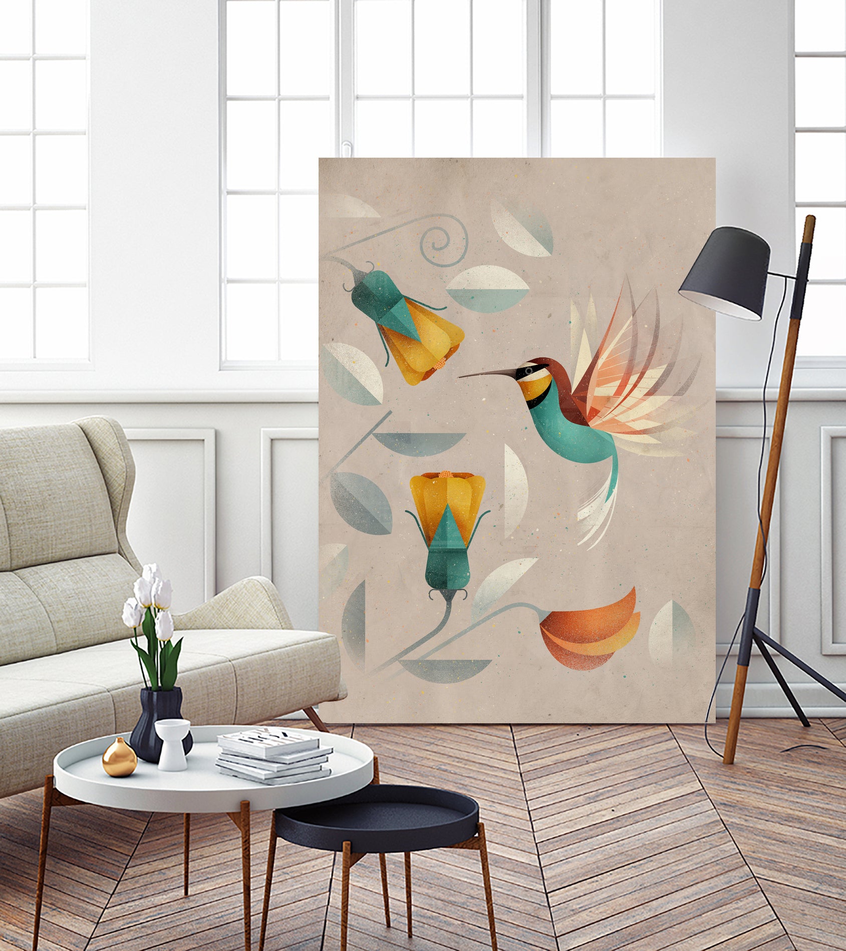 Hummingbird by Dieter Braun on GIANT ART - green digital painting