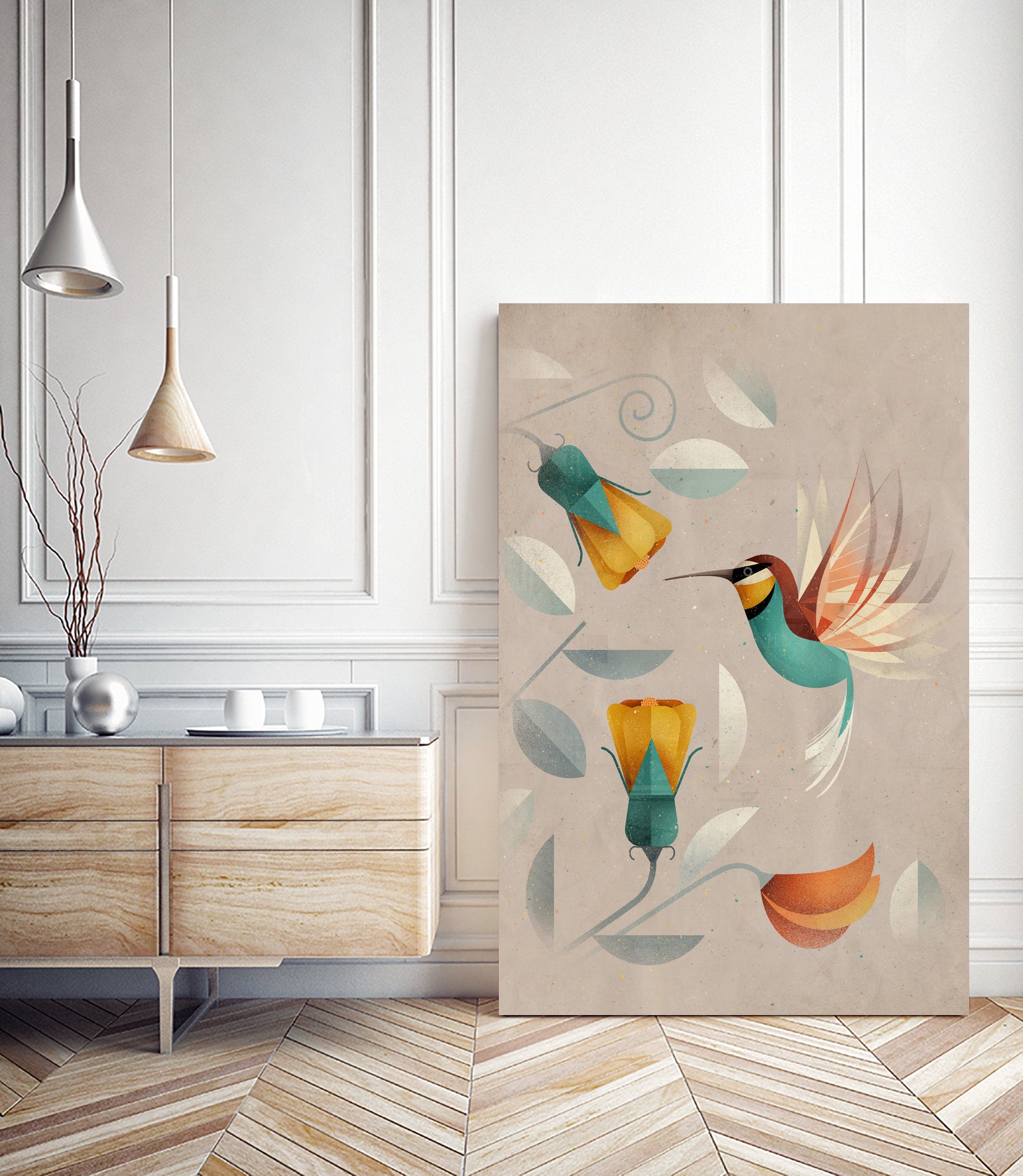 Hummingbird by Dieter Braun on GIANT ART - green digital painting