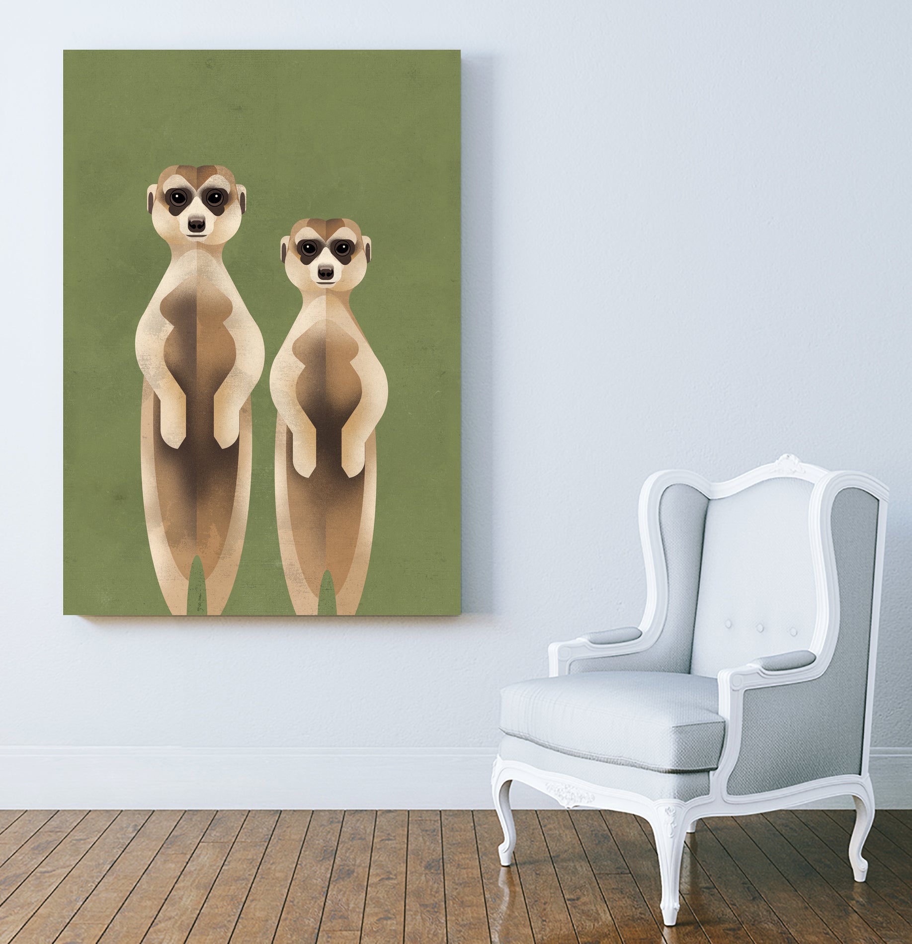 Meerkats by Dieter Braun on GIANT ART - green digital painting