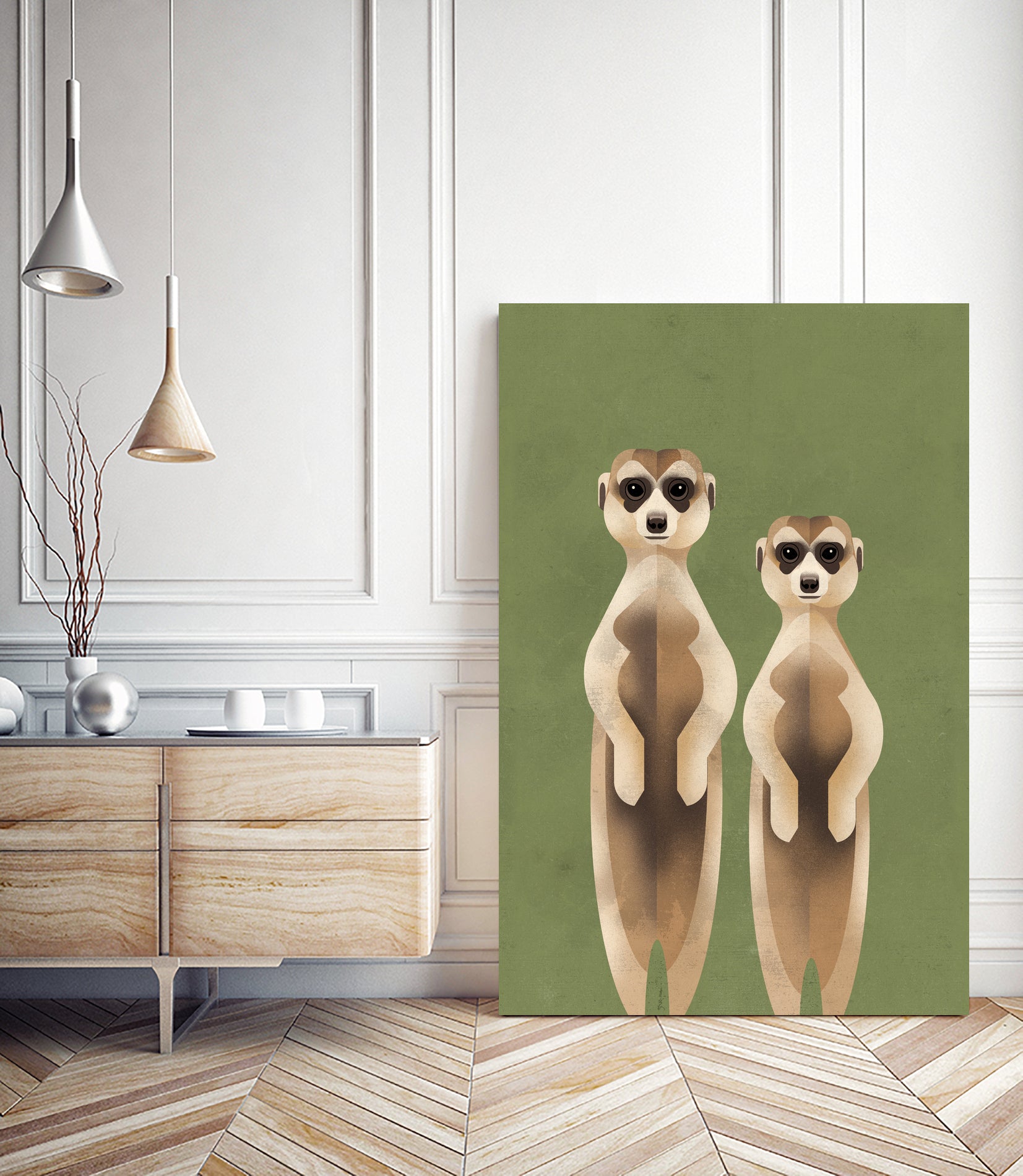 Meerkats by Dieter Braun on GIANT ART - green digital painting