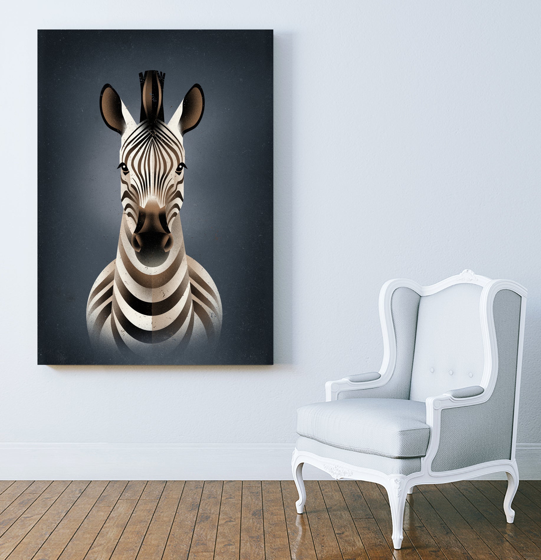 Zebra II by Dieter Braun on GIANT ART - blue digital painting