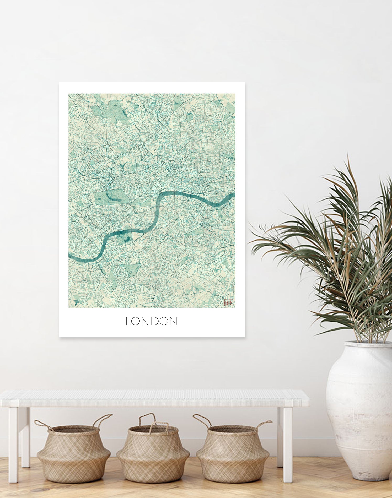 London Map Blue by Hubert Roguski on GIANT ART - blue digital painting