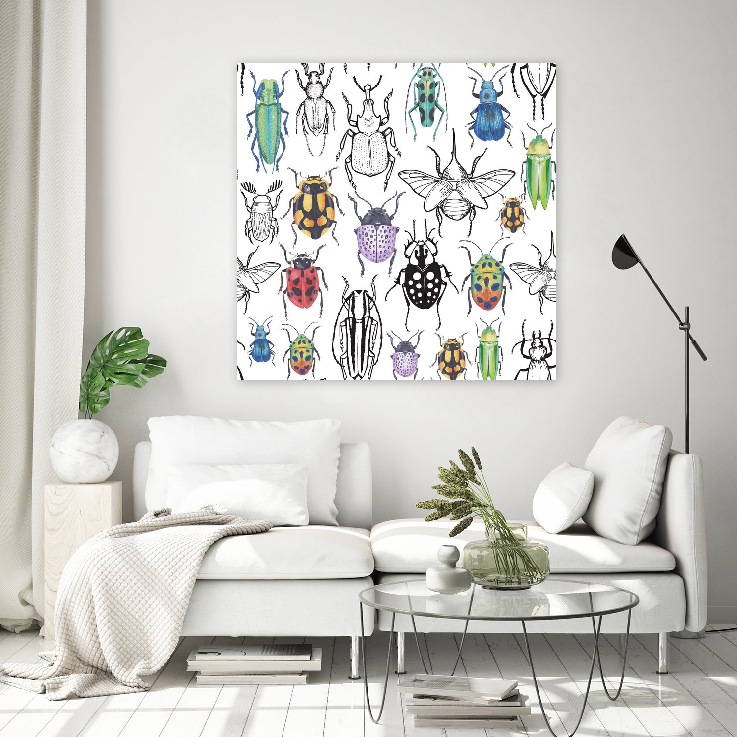 Colorful bugs by Maria Bakueva on GIANT ART - white mixed media