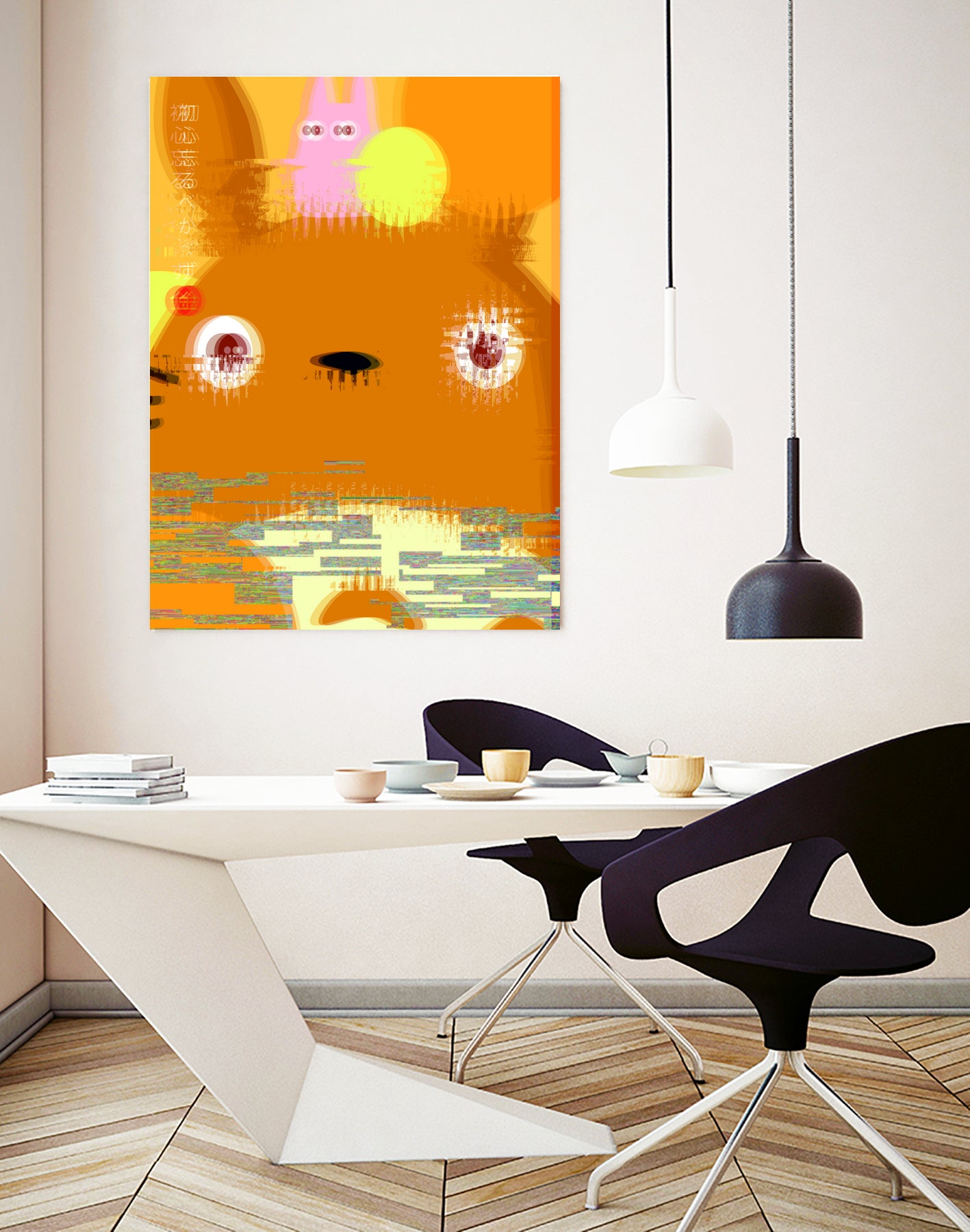 Miyazaki Glitch - Totoro (color) by Hyo Kim on GIANT ART - orange digital painting