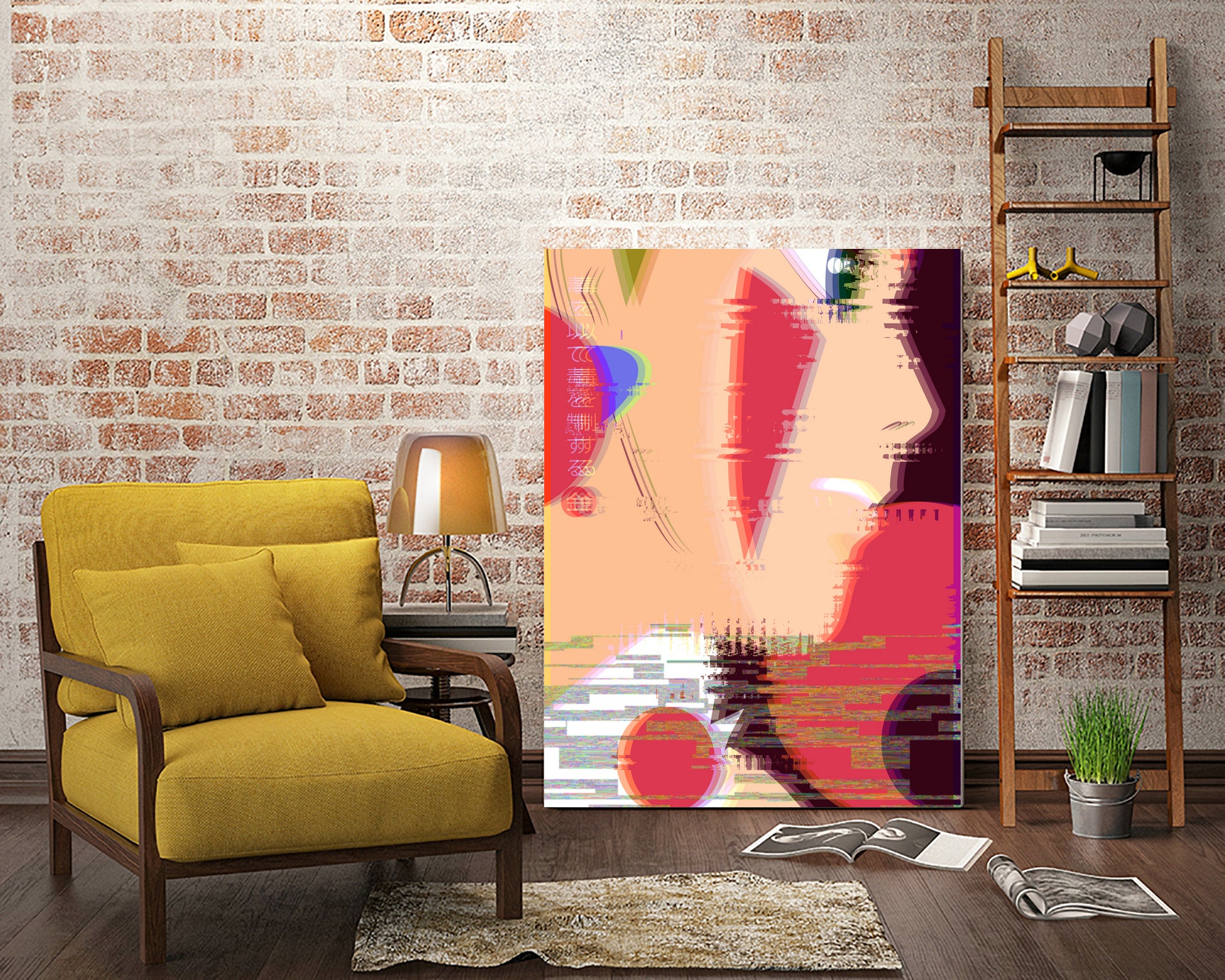 Miyazaki Glitch - Princess Mononoke by Hyo Kim on GIANT ART - red digital painting