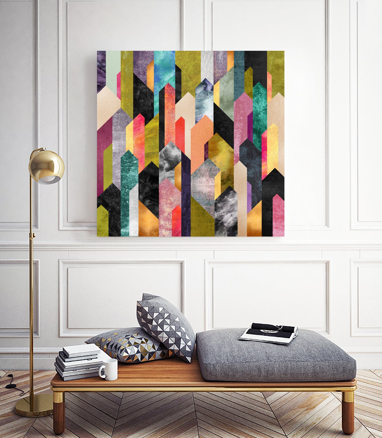 Crystallized by Elisabeth Fredriksson on GIANT ART - yellow mixed media