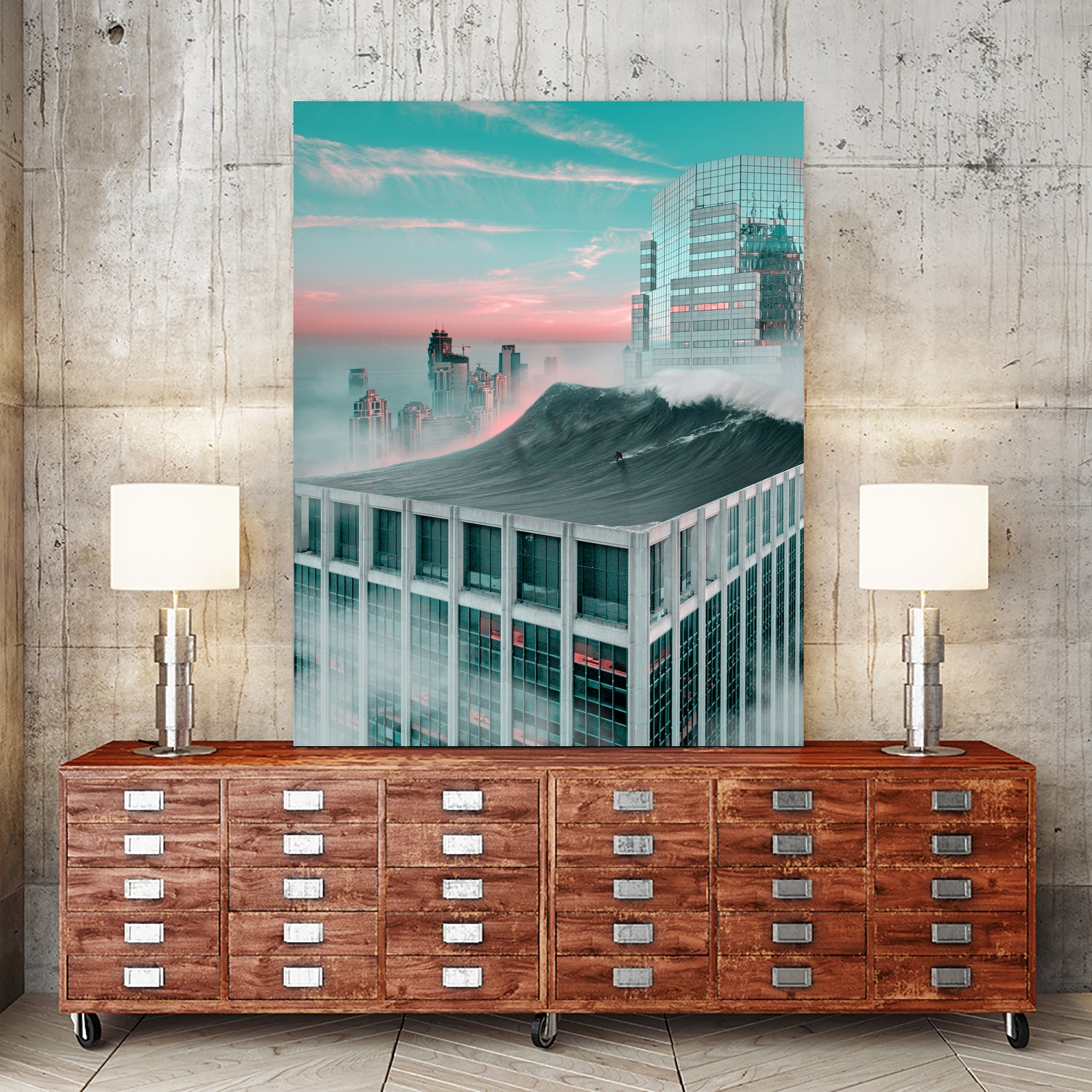 Surf City 01 by Andrea M. Cervino on GIANT ART - blue mixed media