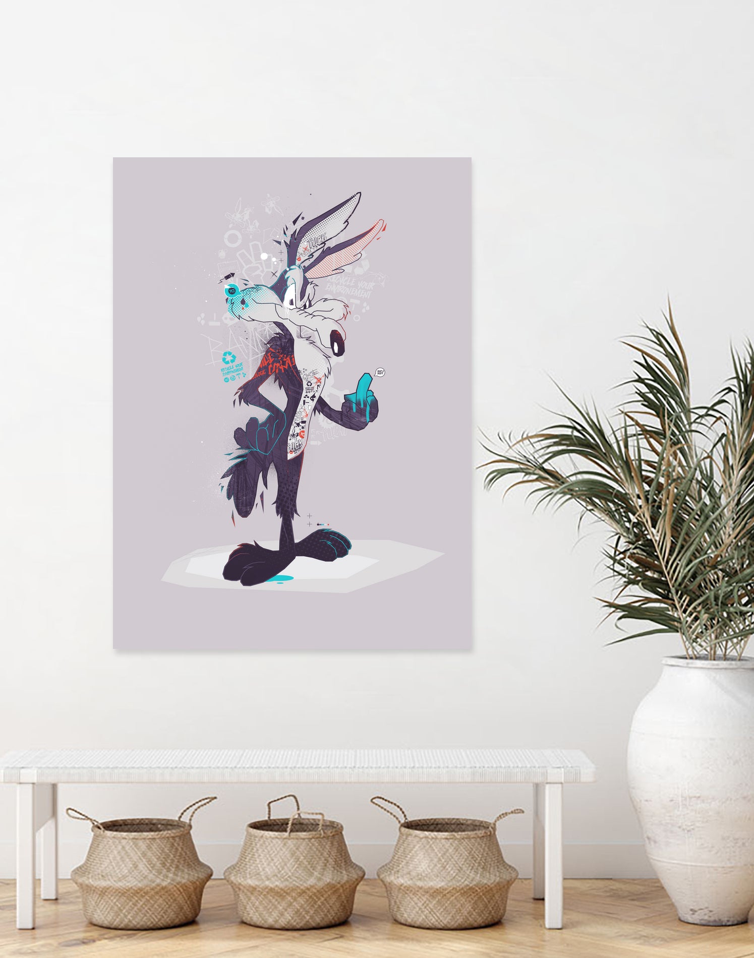 ECO WILE E COYOTEPNT by Simon Guilloteau on GIANT ART - fuchsia vector illustration