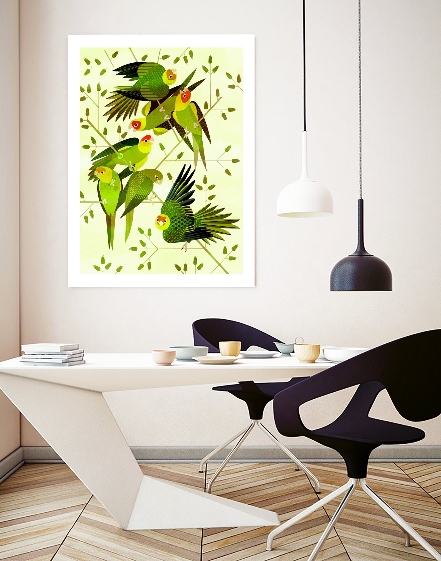 Carolina Parakeet by Scott Partridge on GIANT ART - green vector illustration