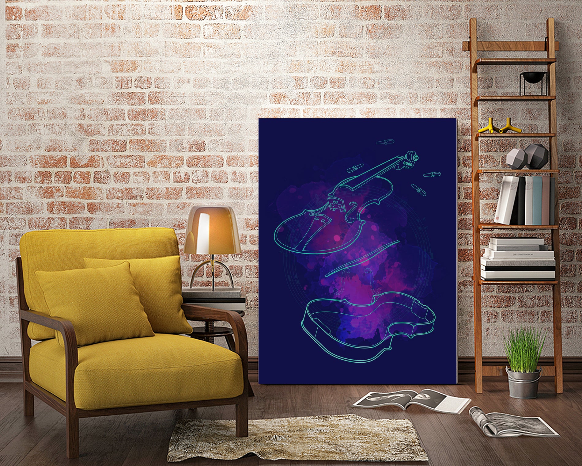 Violin Lines by Leandro Jorge on GIANT ART - fuchsia digital painting