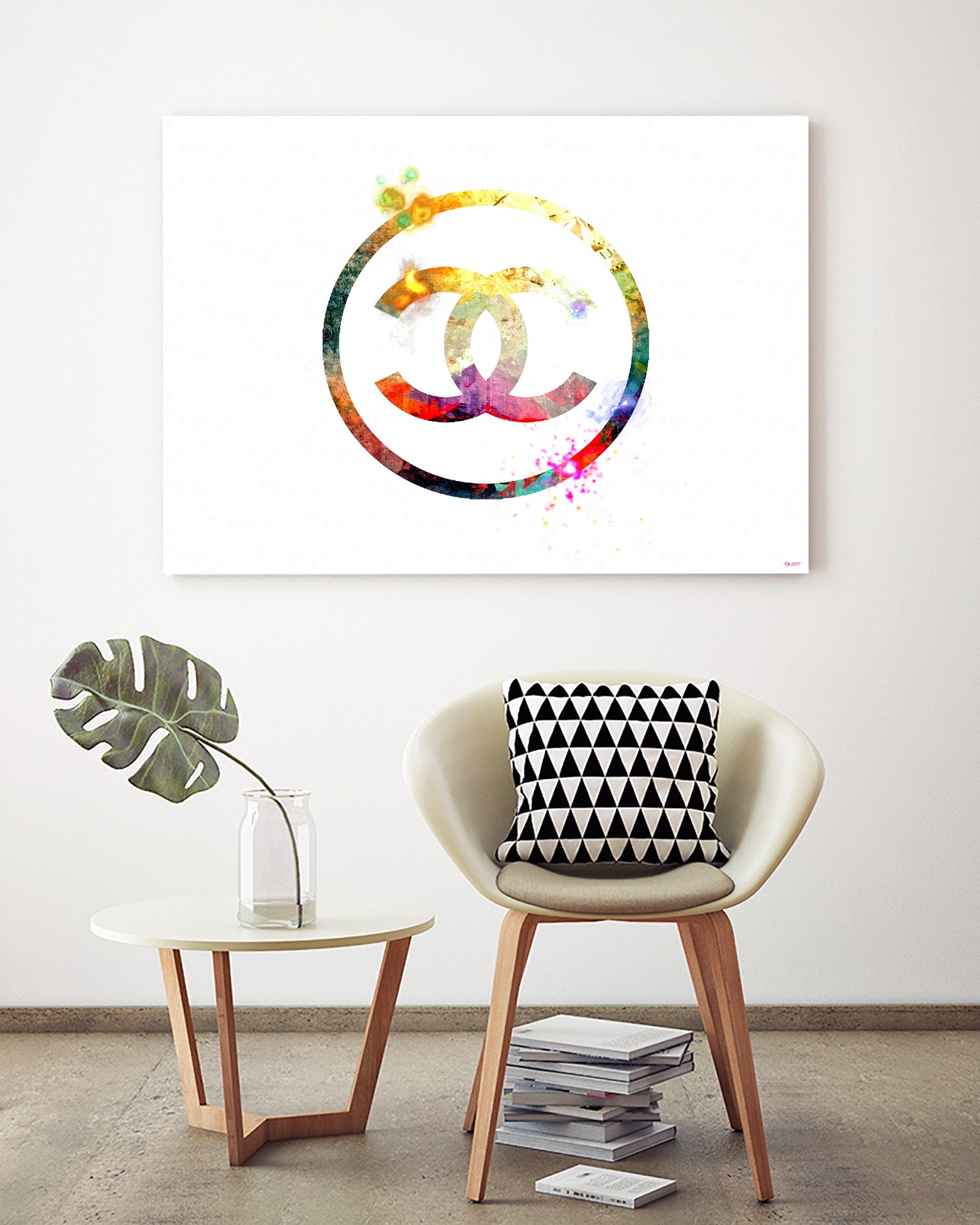 Chanel Logo by Daniel Janda on GIANT ART - white mixed media