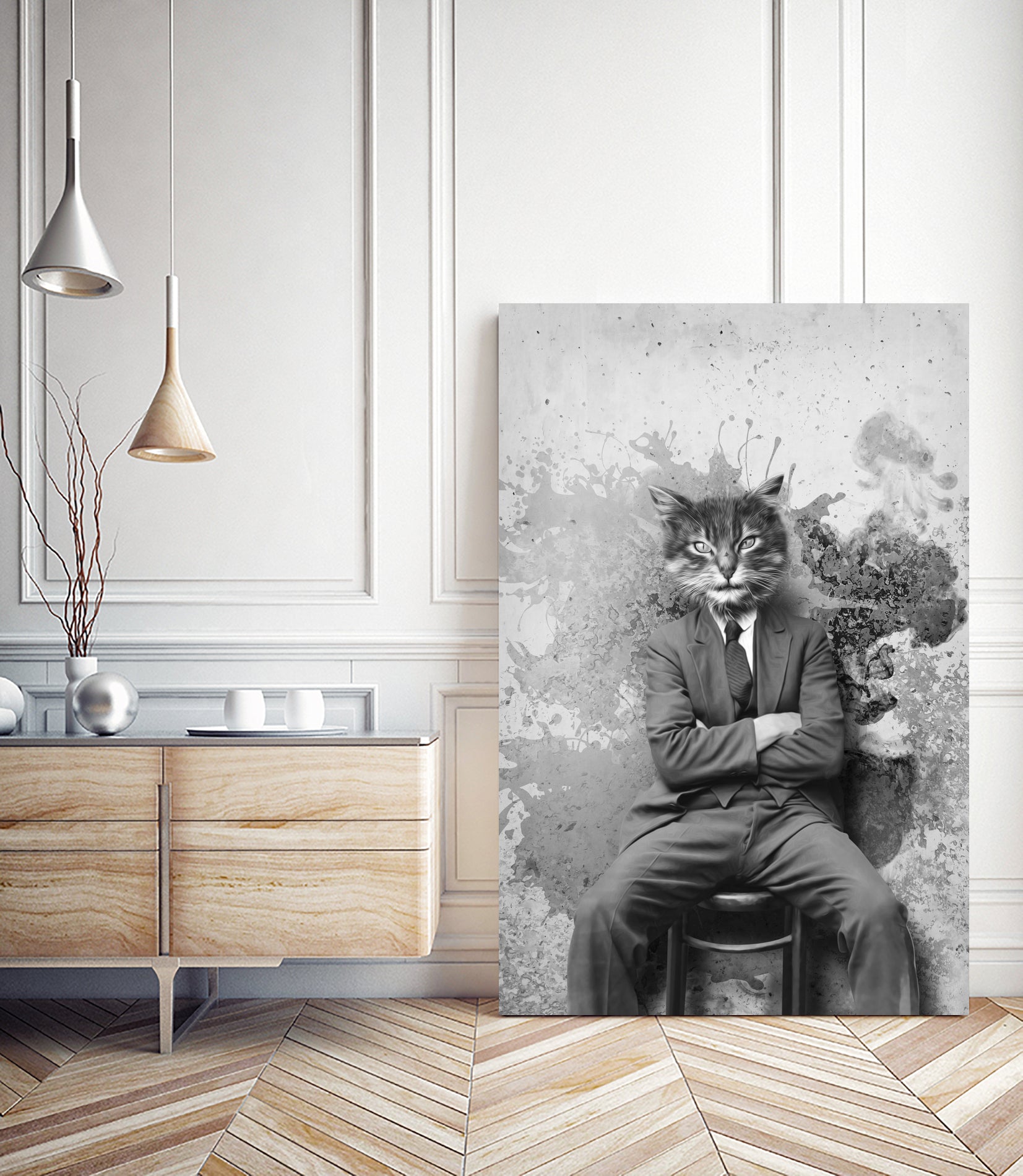 Gangster Cat Pepe Psyche by Pepe Psyche on GIANT ART - black digital drawing