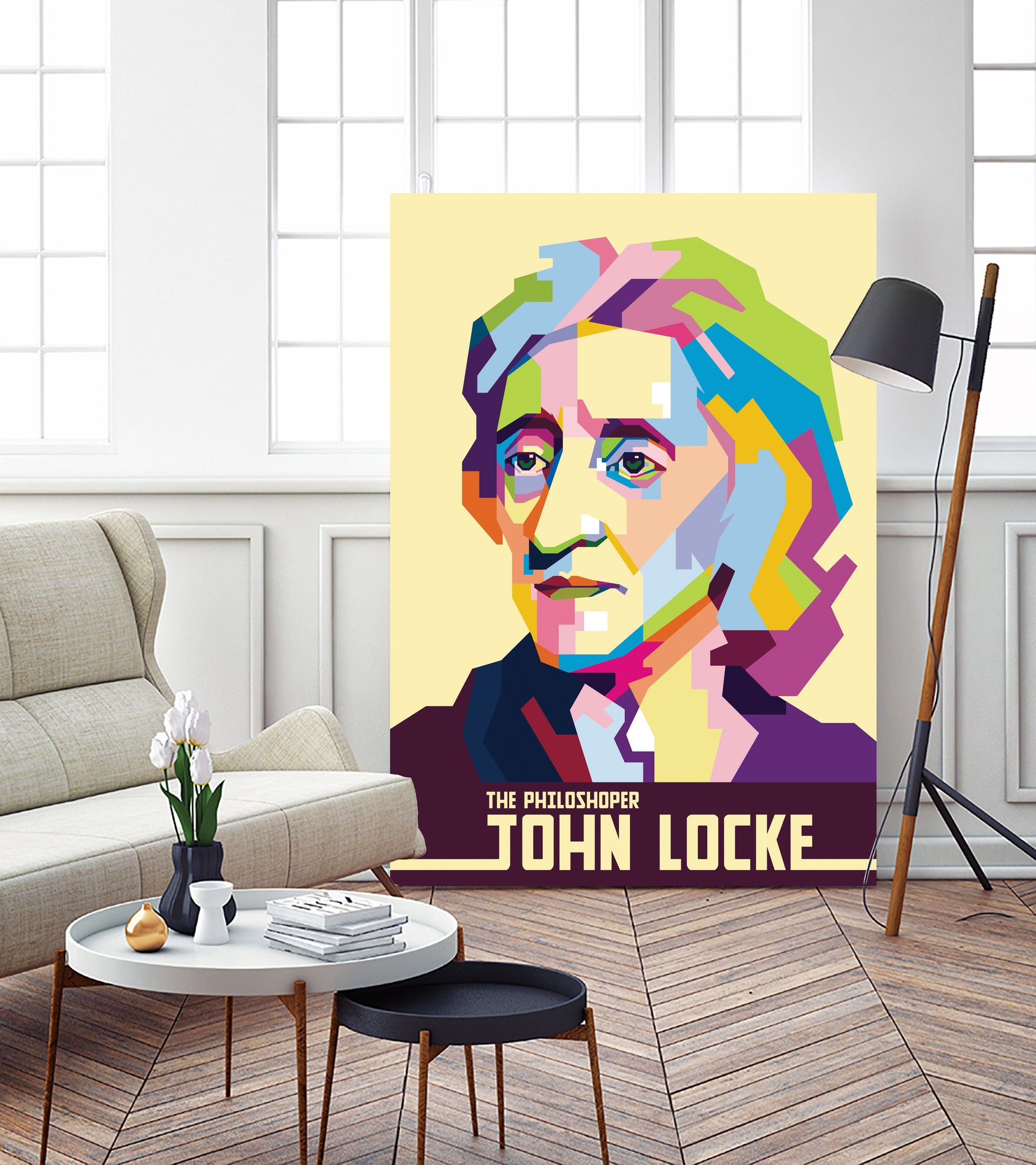 John Locke in Pop Art Portrait by Ahmad Taufiq on GIANT ART - white vector illustration