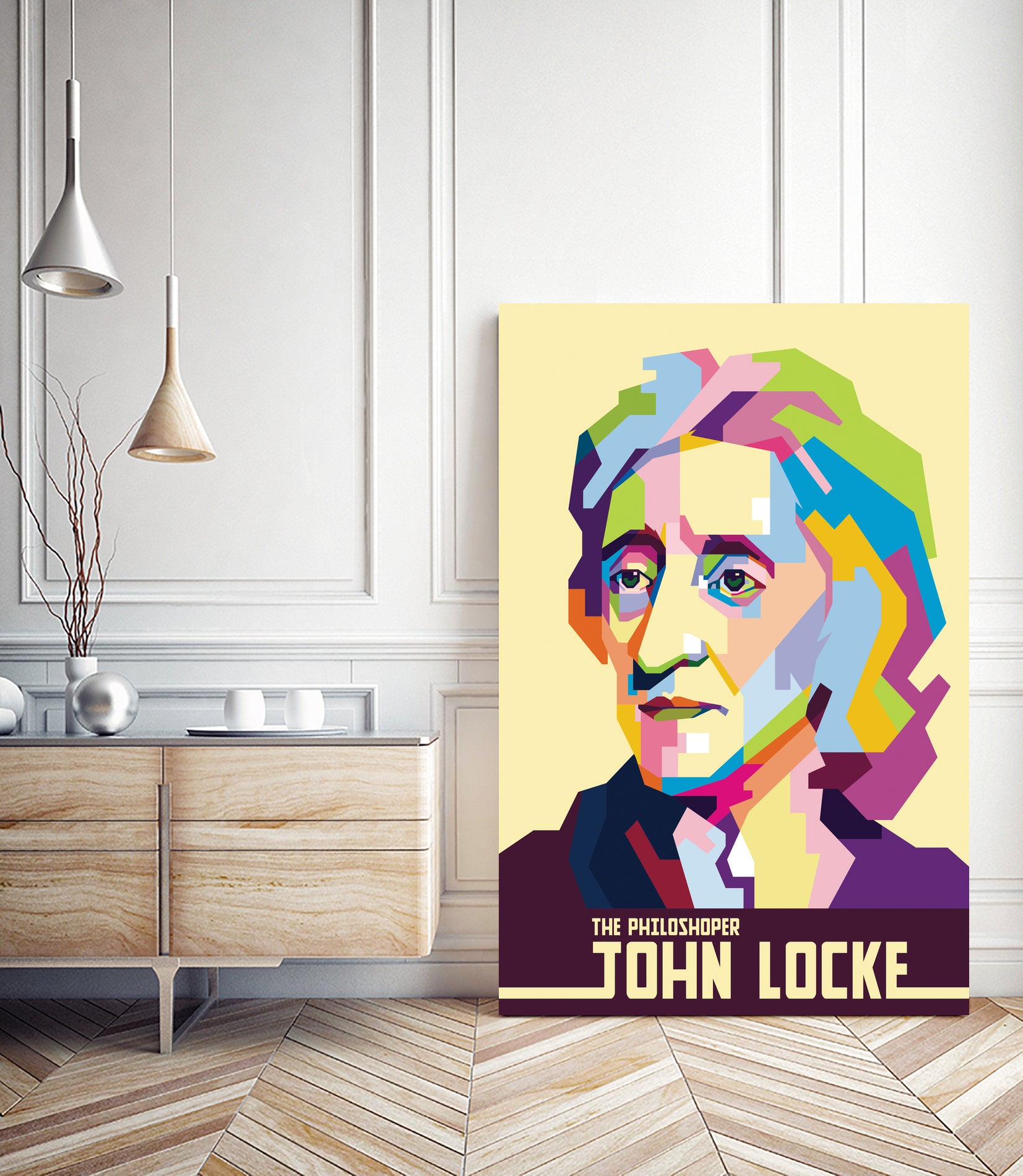 John Locke in Pop Art Portrait by Ahmad Taufiq on GIANT ART - white vector illustration