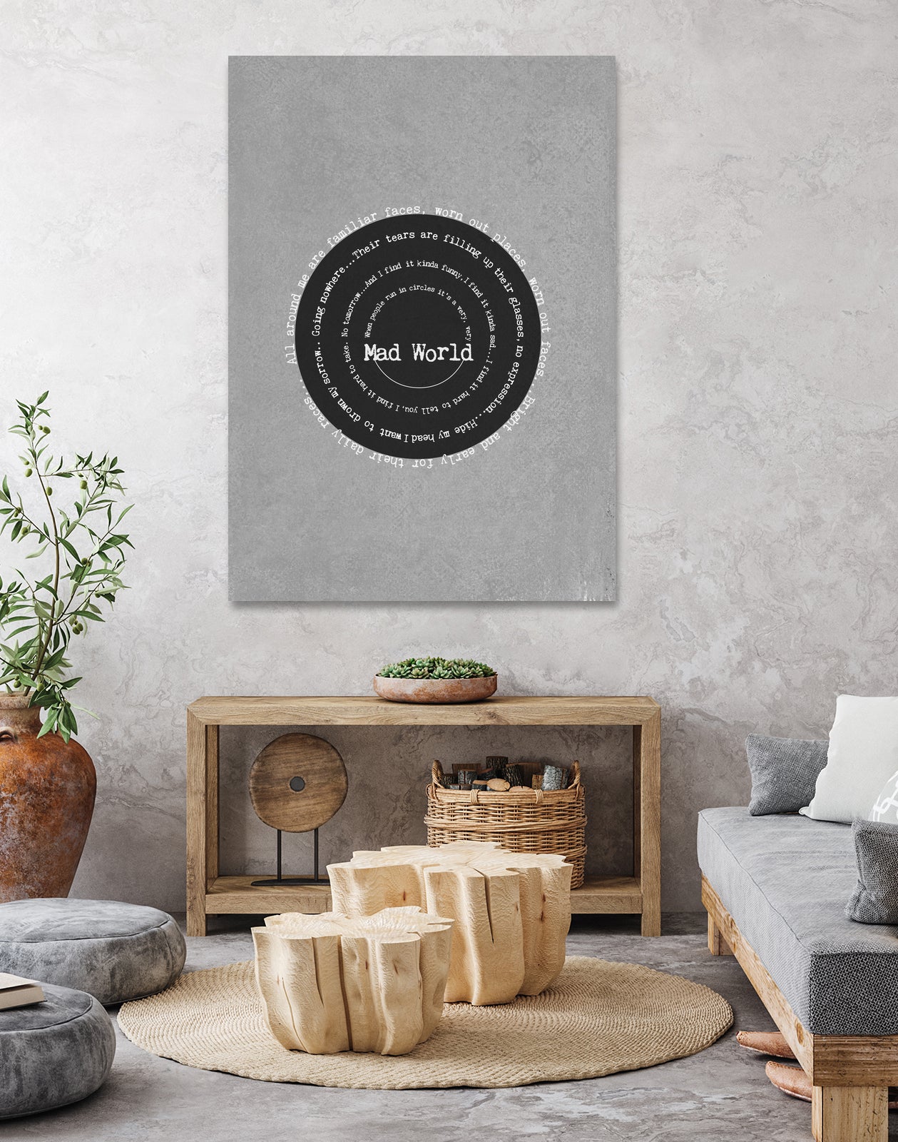 Mad World by Gary Jules Poster by Aline Ferreira on GIANT ART - gray typography