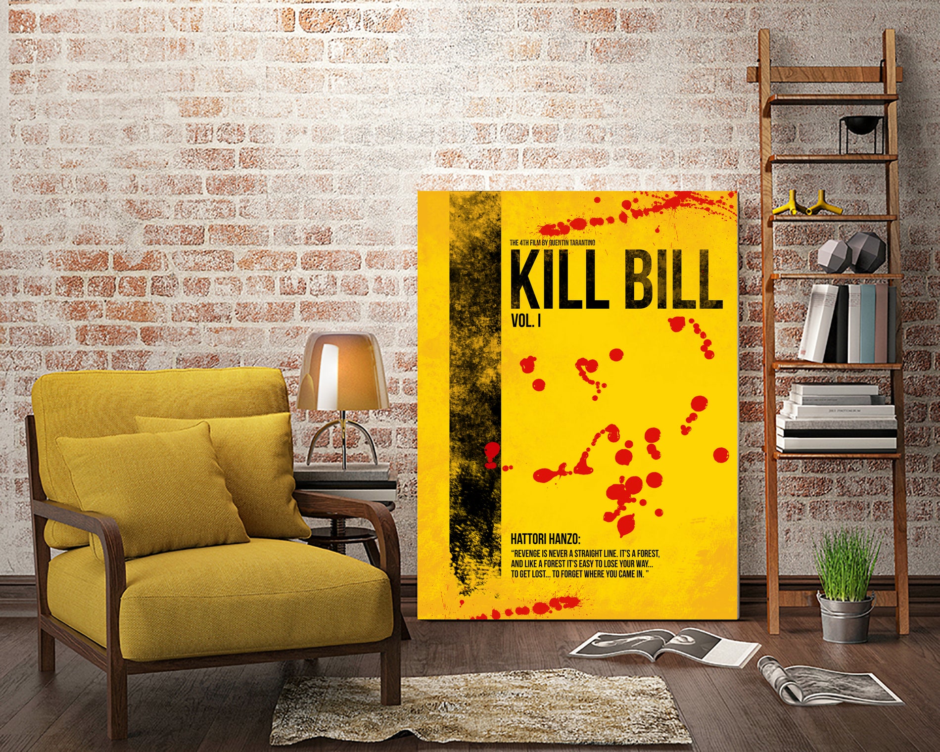 Kill Bill - Vol. I minimal movie poster alternative by HDMI 2K on GIANT ART - yellow typography