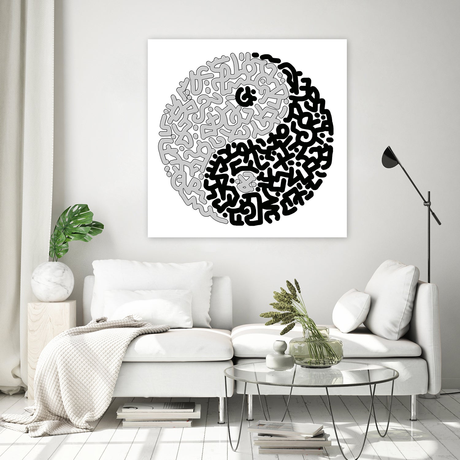 Yin & Yang by Caroline BESSIERES on GIANT ART - black digital drawing