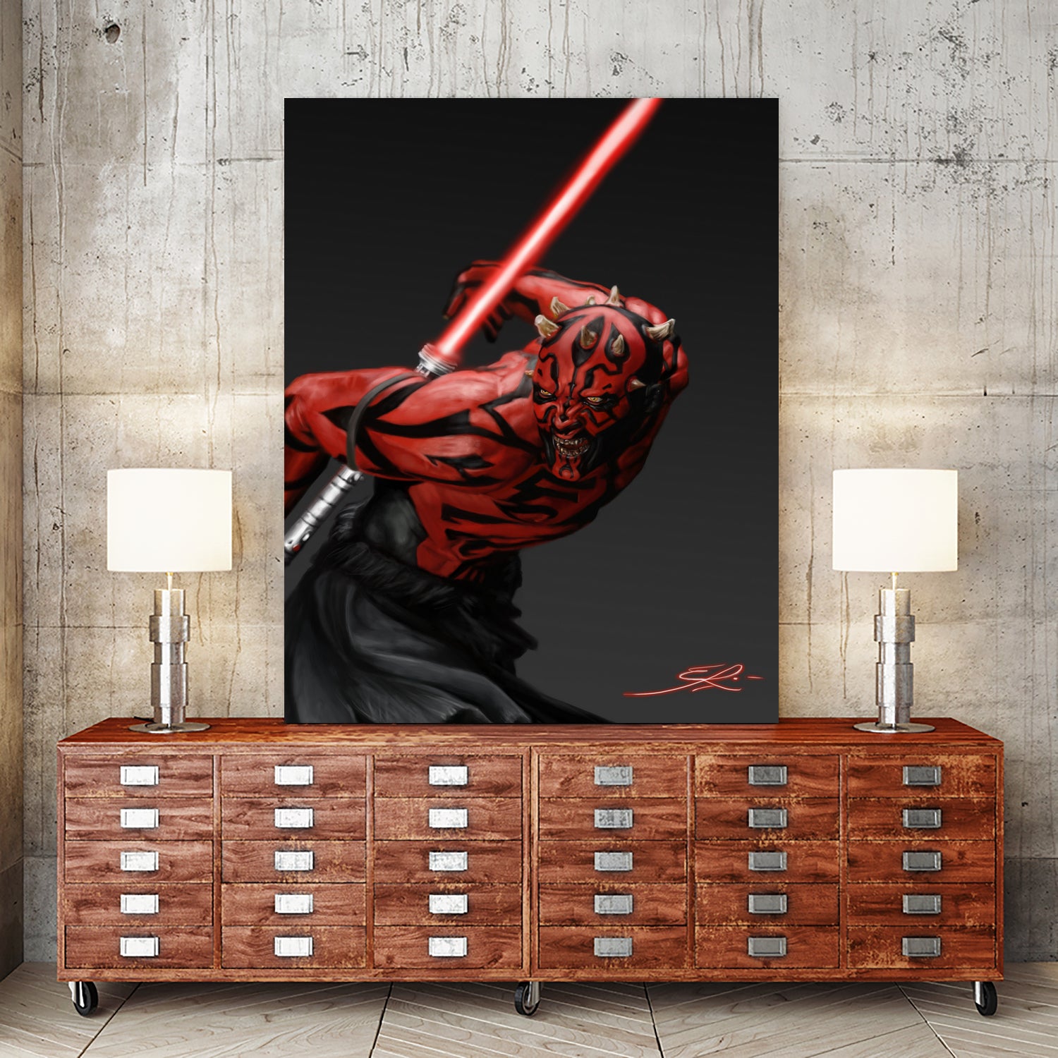 Darth Maul by Eber Riera on GIANT ART - red digital painting