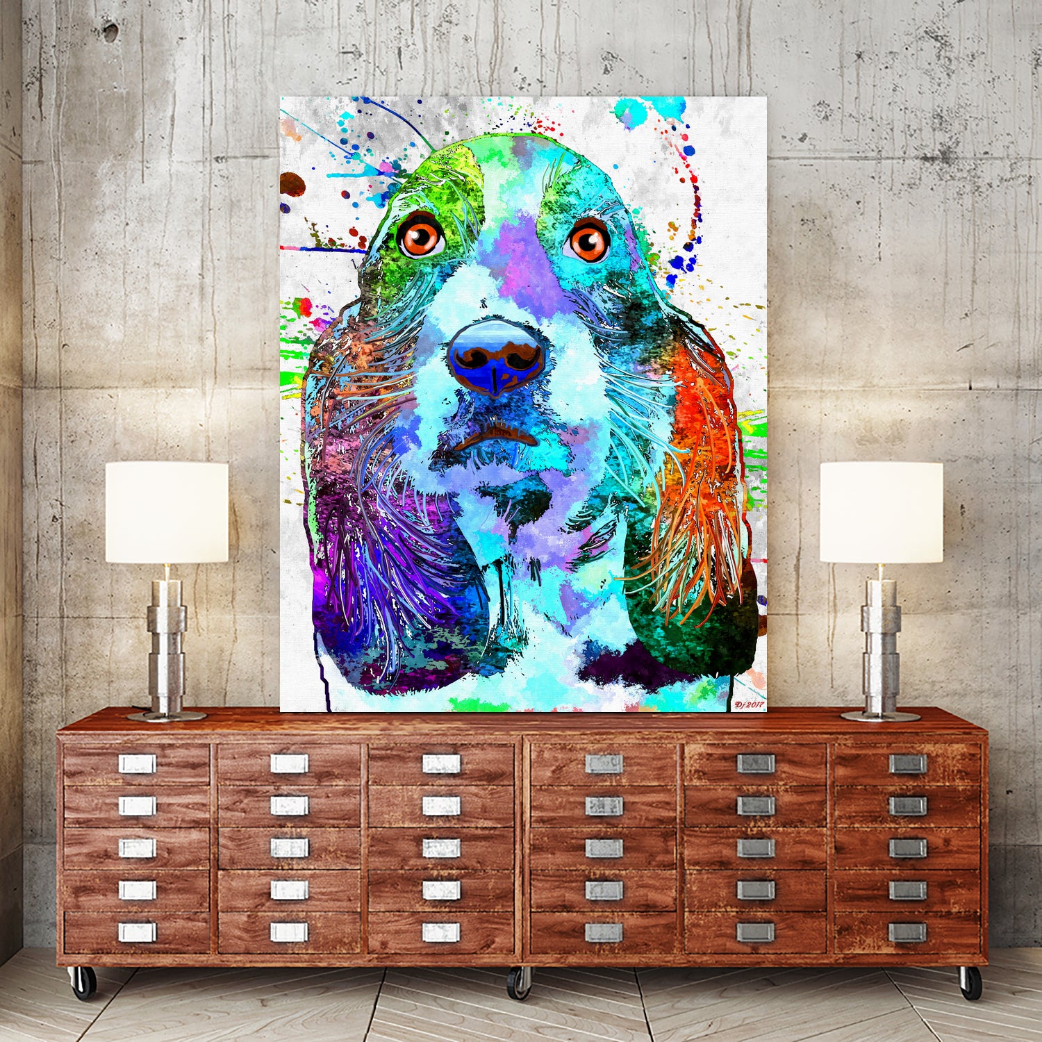 Basset Hound by Daniel Janda on GIANT ART - black digital painting