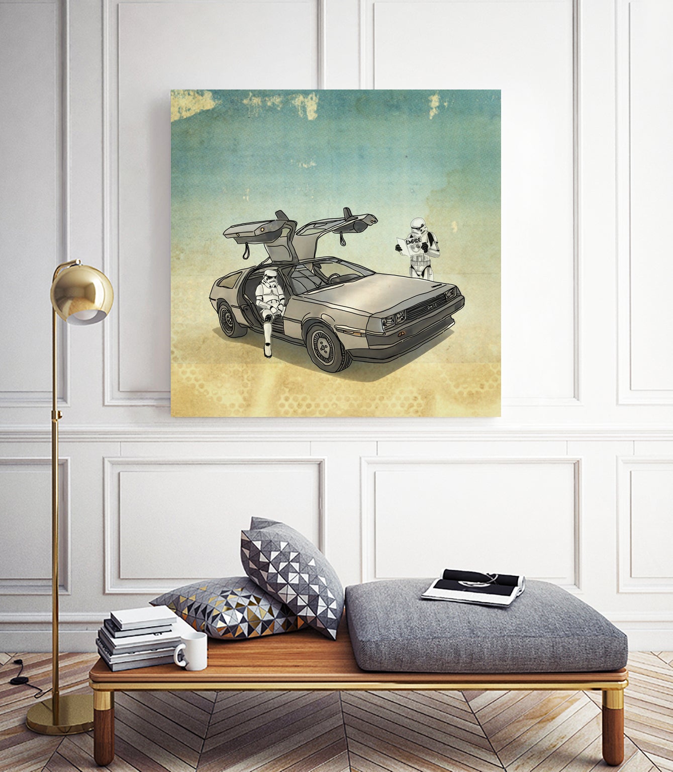 STORMTROOPER IN A DELOREAN II by Vin Zzep on GIANT ART - white digital painting