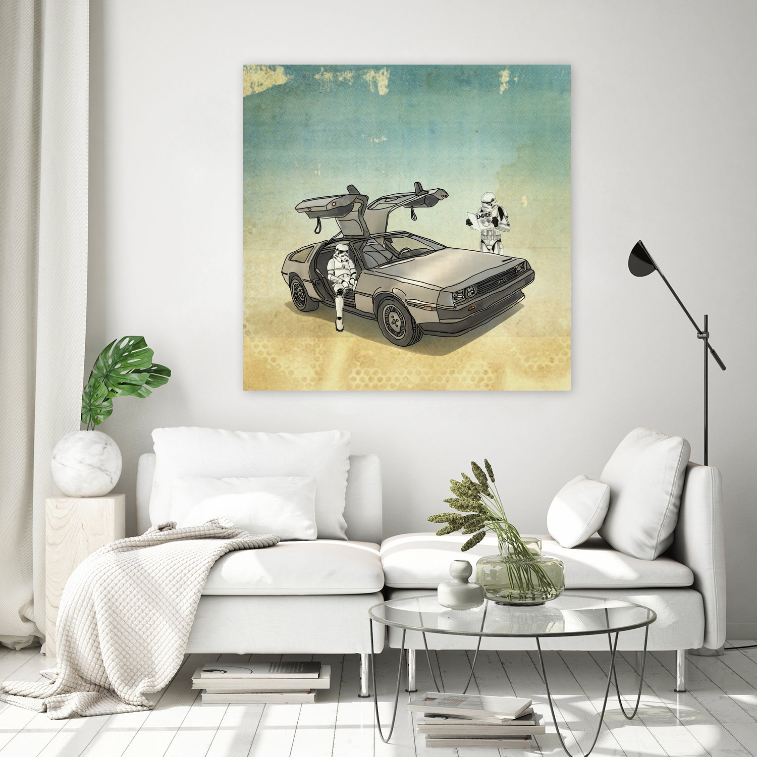 STORMTROOPER IN A DELOREAN II by Vin Zzep on GIANT ART - white digital painting