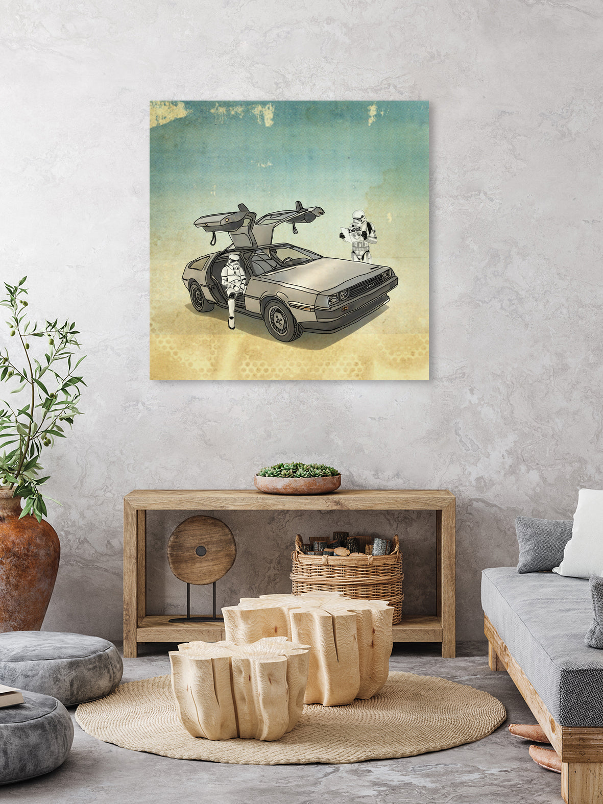 STORMTROOPER IN A DELOREAN II by Vin Zzep on GIANT ART - white digital painting
