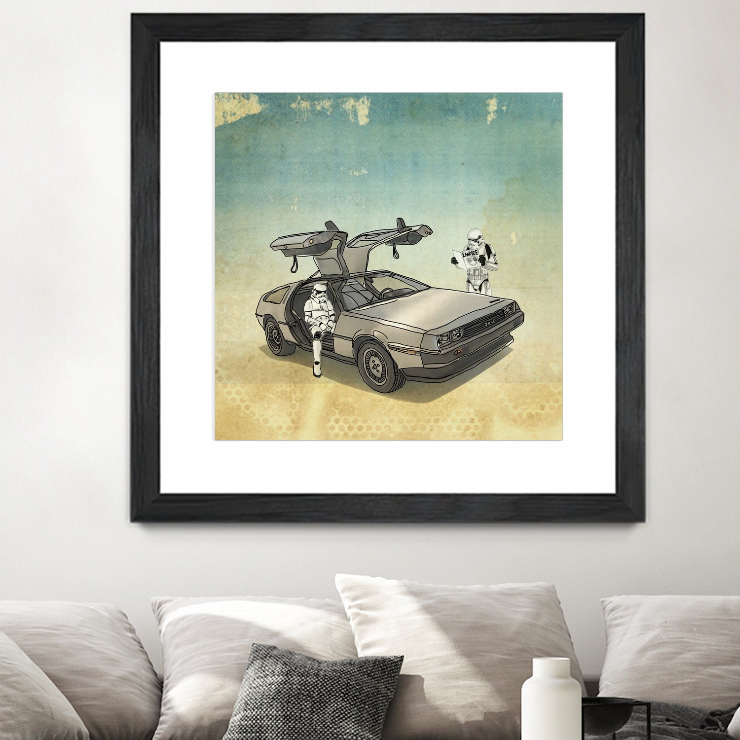 STORMTROOPER IN A DELOREAN II by Vin Zzep on GIANT ART - white digital painting