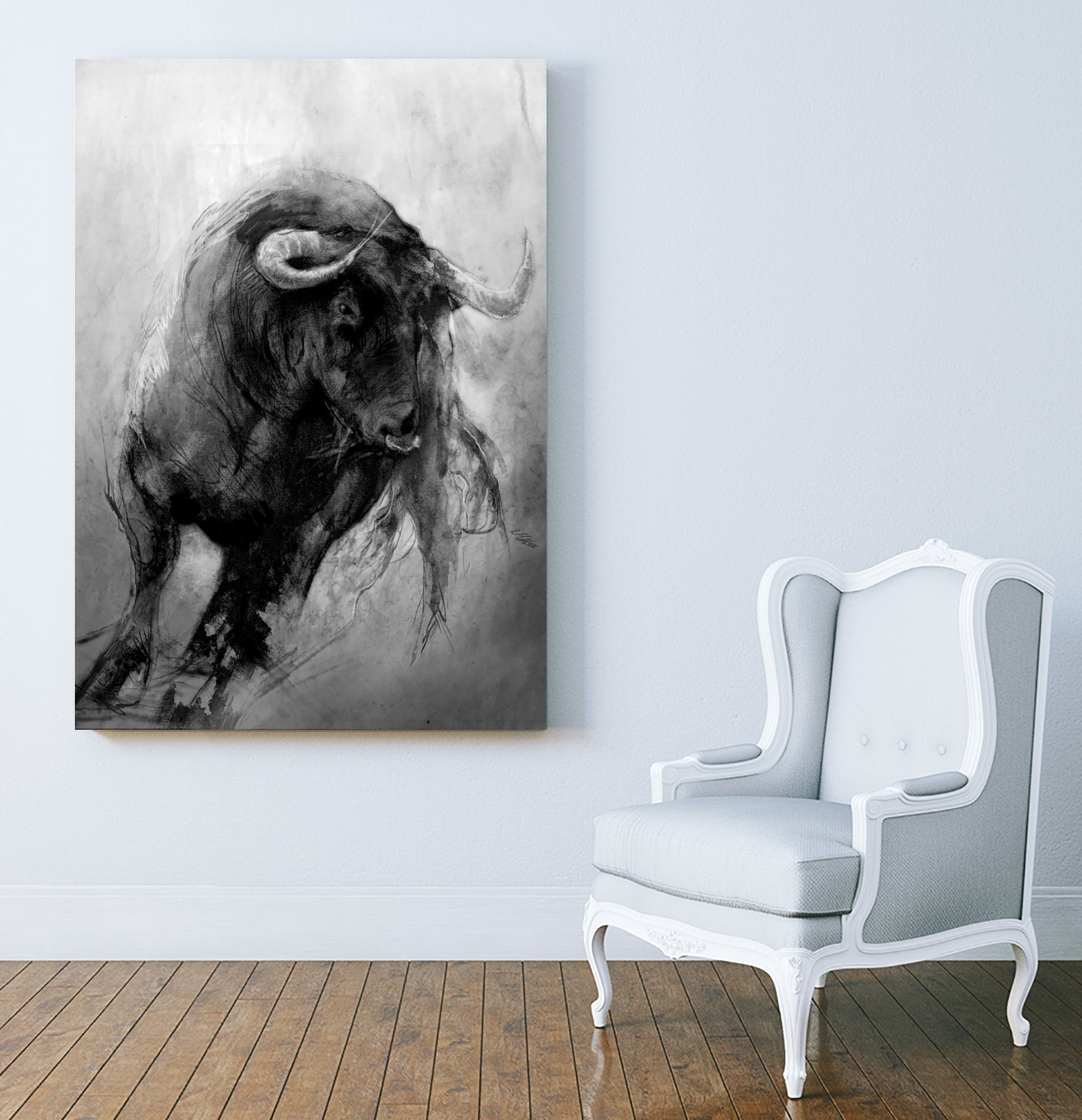 BULL by Mika Koskensalmi on GIANT ART - black digital painting