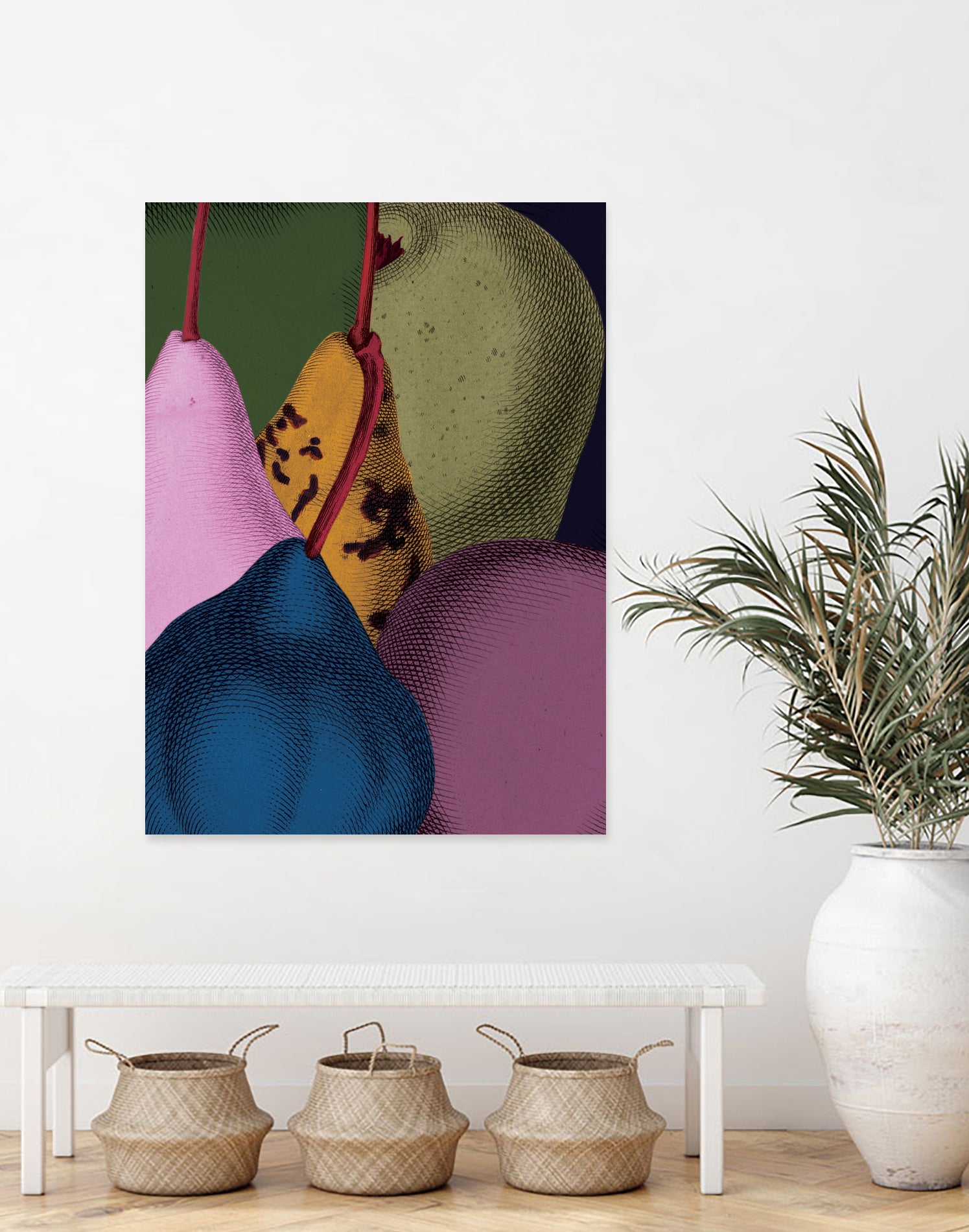 Modern Still life - Pears by Marlies Niemeijer on GIANT ART - blue mixed media