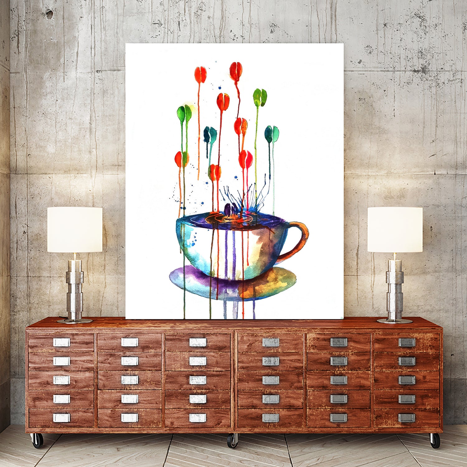 Coffee Splash by Emma Kaufmann on GIANT ART - fuchsia mixed media