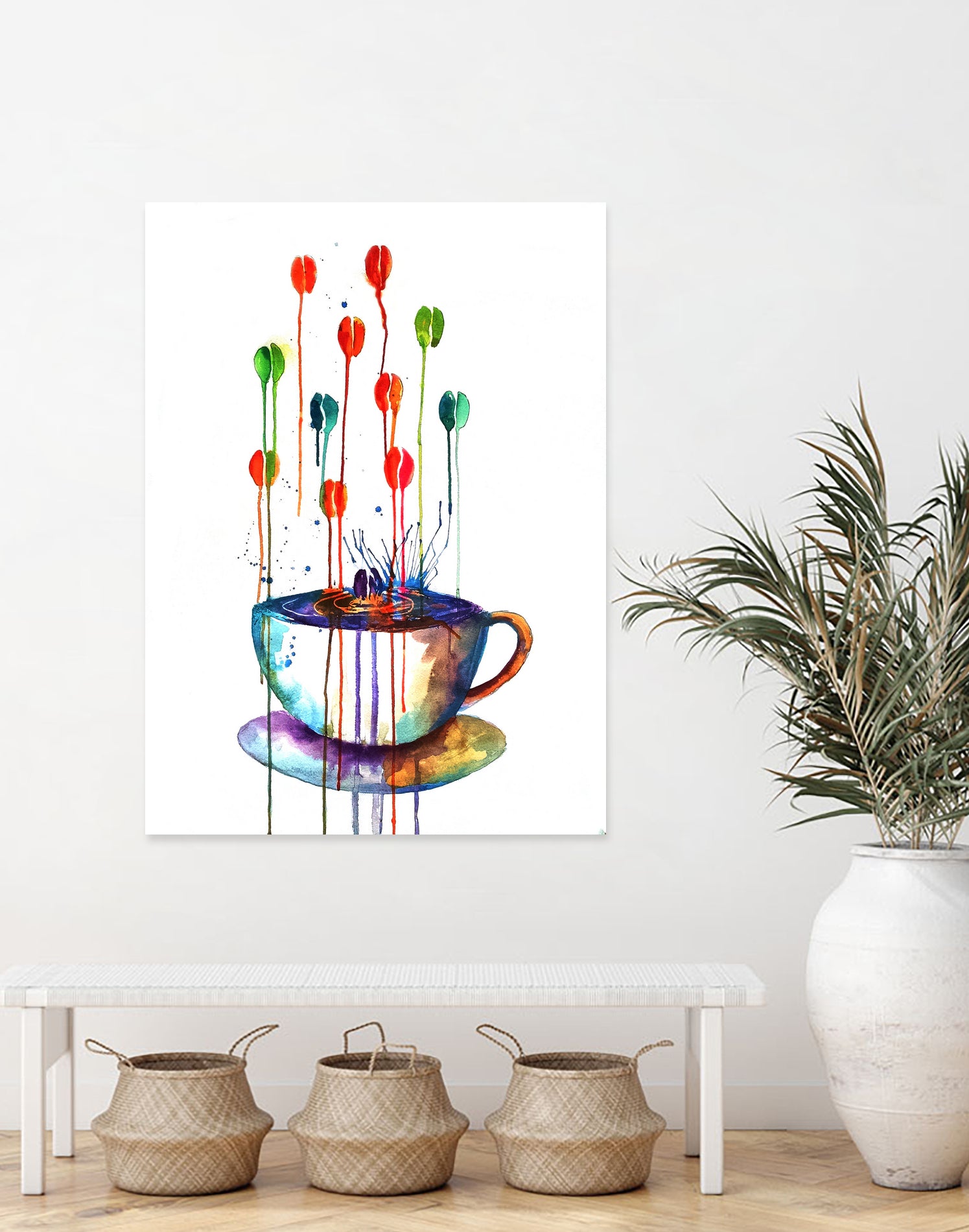 Coffee Splash by Emma Kaufmann on GIANT ART - fuchsia mixed media