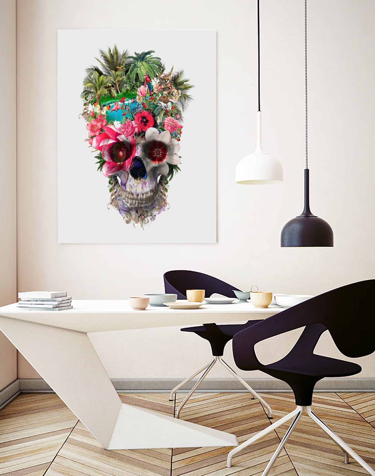 Summer Skull IV by RIZA PEKER on GIANT ART - orange digital painting