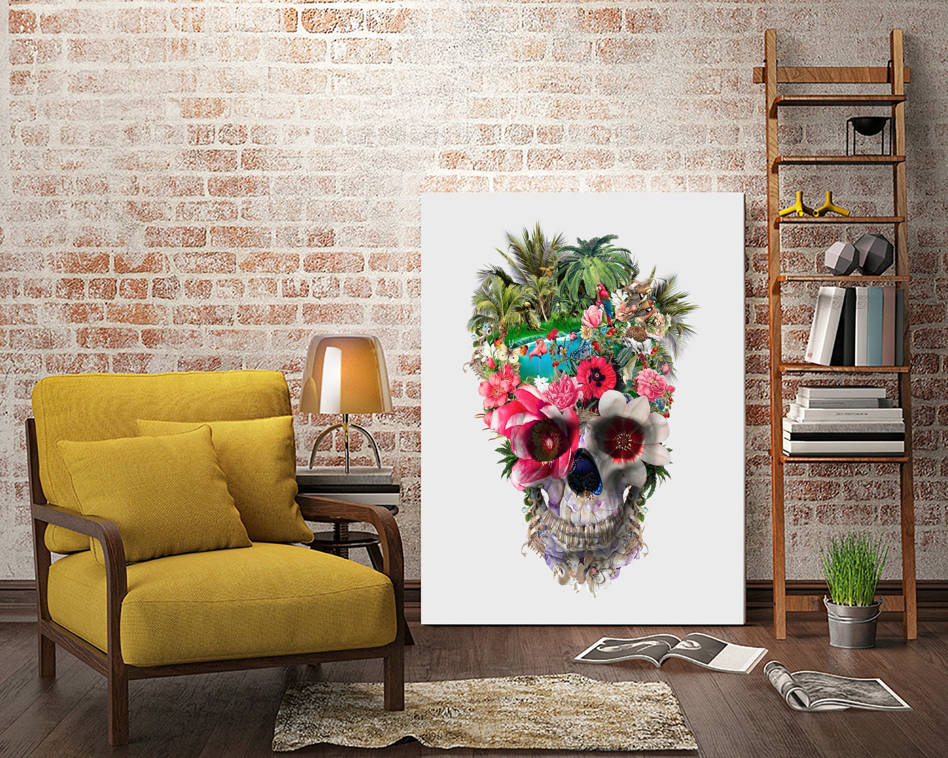 Summer Skull IV by RIZA PEKER on GIANT ART - orange digital painting