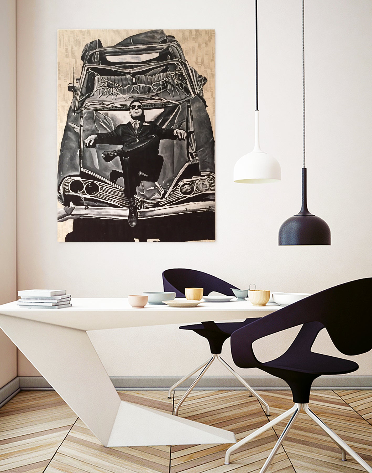 crashed by eugenia retana on GIANT ART - black mixed media