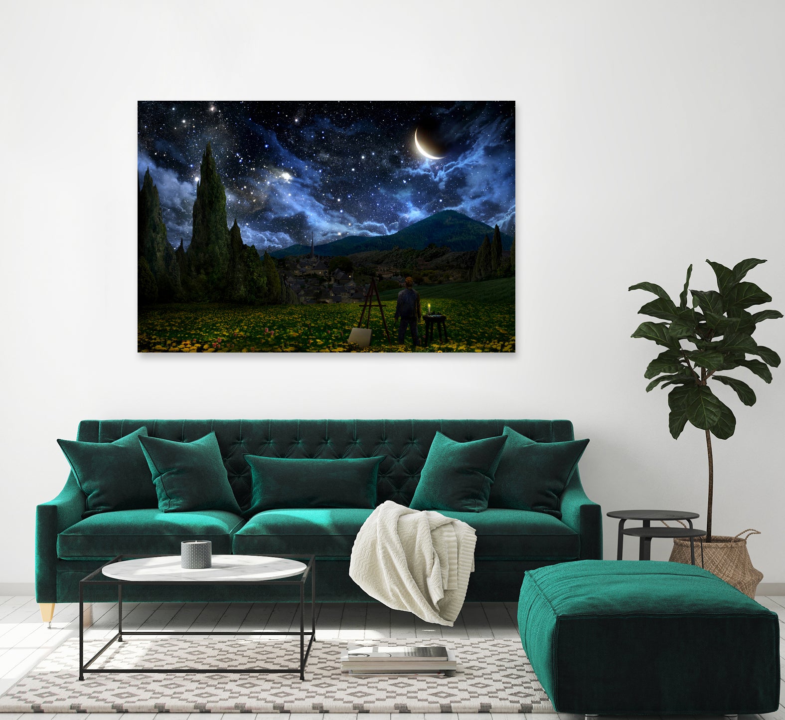 Starry Night by Alex Ruiz on GIANT ART - blue digital painting