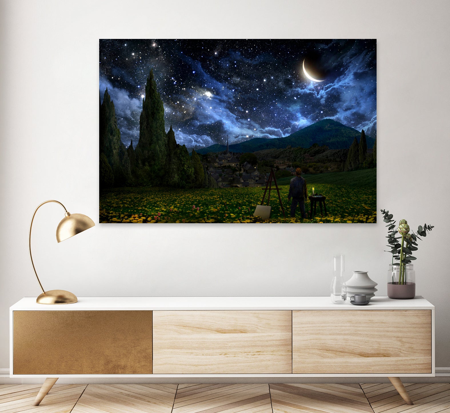 Starry Night by Alex Ruiz on GIANT ART - blue digital painting