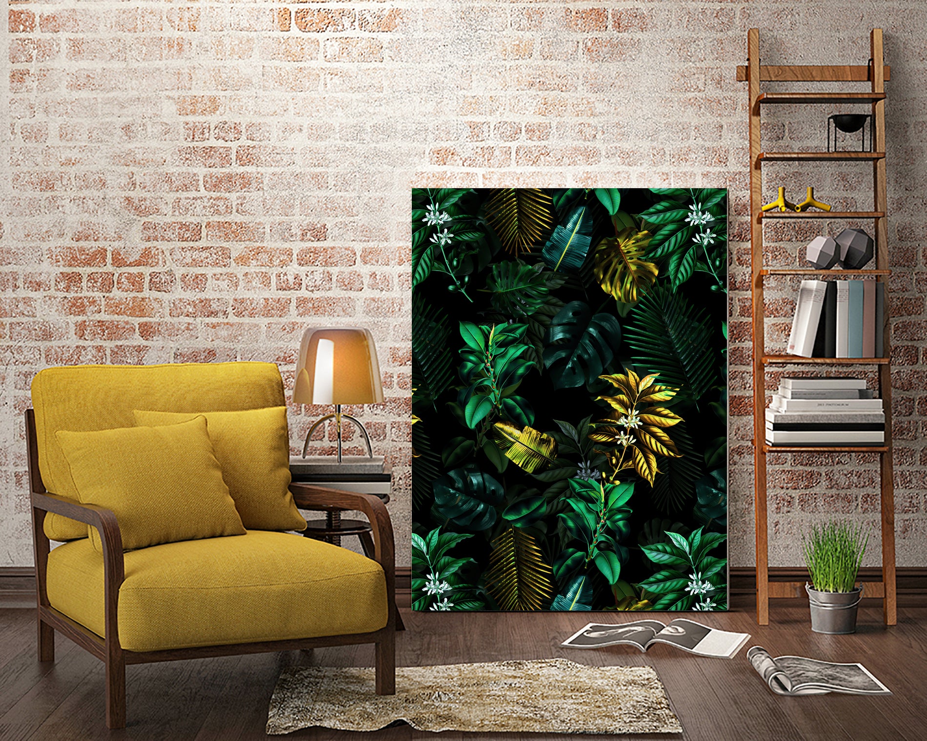 TROPICAL GARDEN VIII by burcu korkmazyurek on GIANT ART - black digital painting