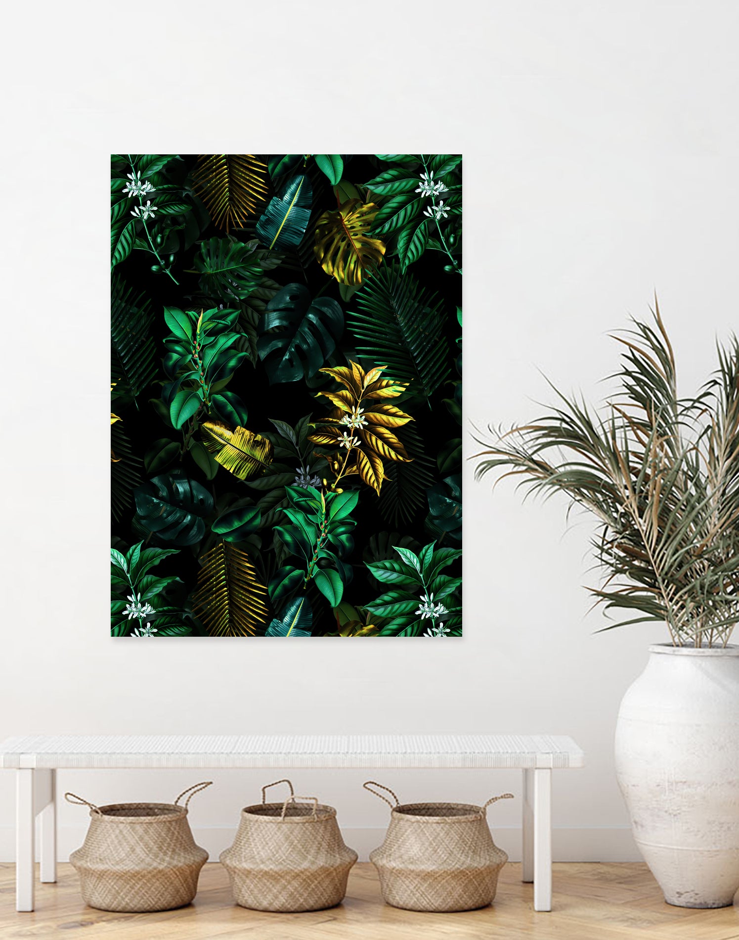 TROPICAL GARDEN VIII by burcu korkmazyurek on GIANT ART - black digital painting