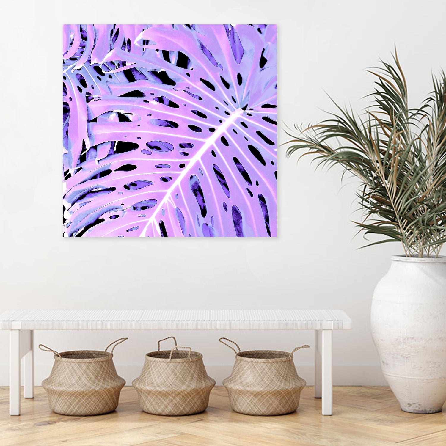 Lilac Monstera by Nina May on GIANT ART - fuchsia digital painting
