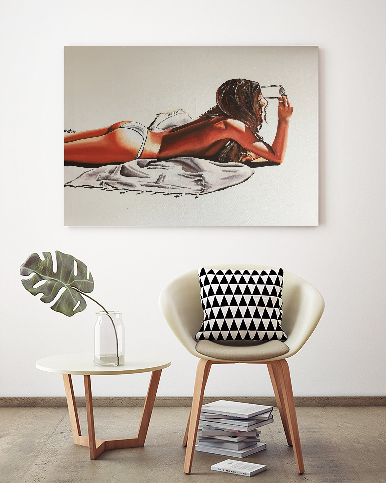 alone by eugenia retana on GIANT ART - white mixed media