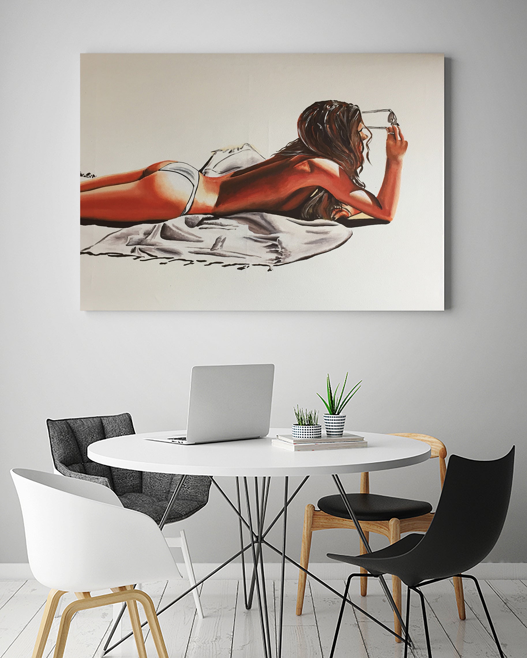 alone by eugenia retana on GIANT ART - white mixed media